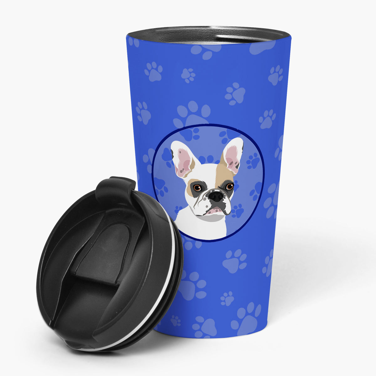 Buy this French Bulldog White #1  Stainless Steel 16 oz  Tumbler