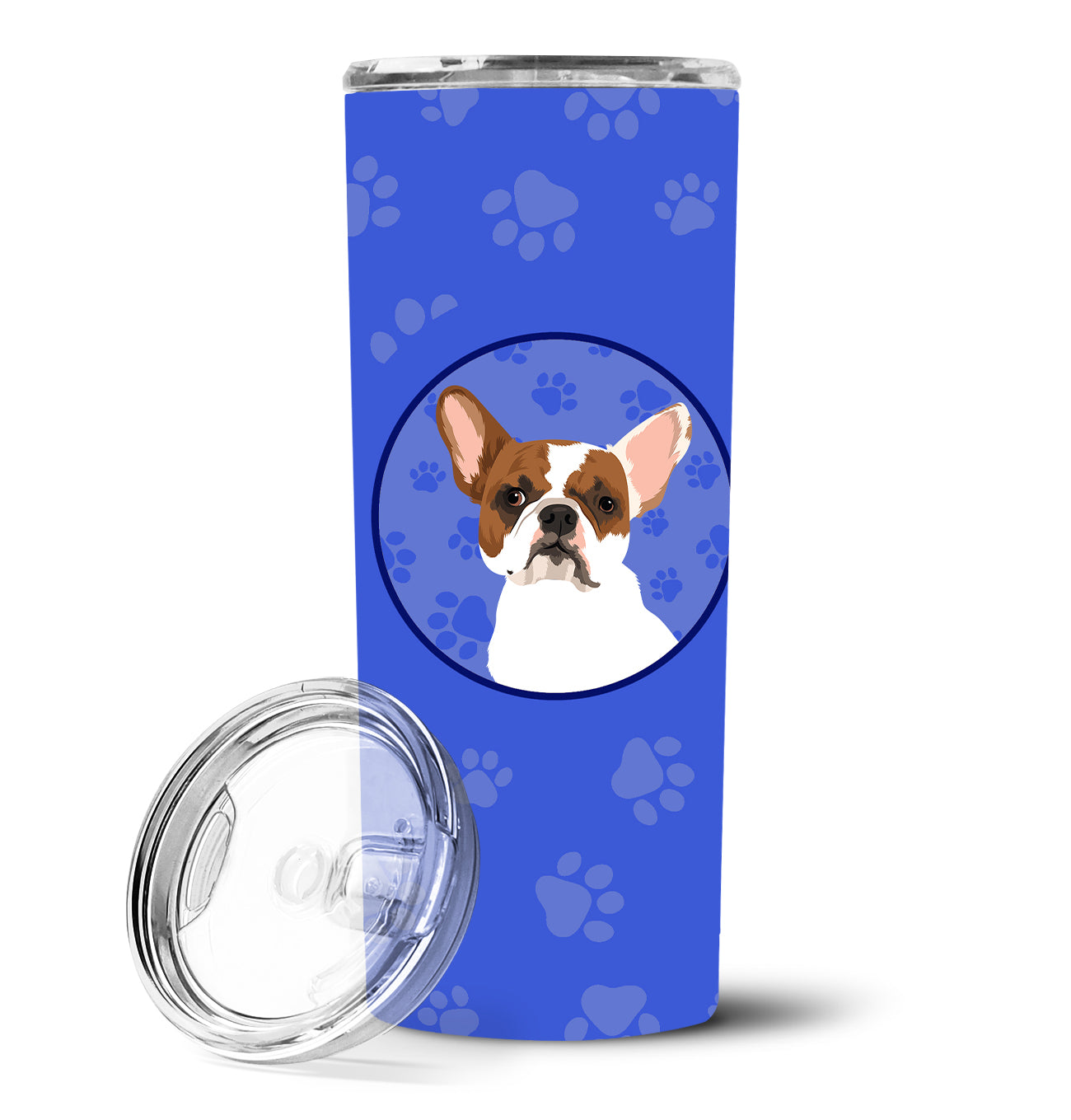 French Bulldog White #2  Stainless Steel 20 oz Skinny Tumbler - the-store.com