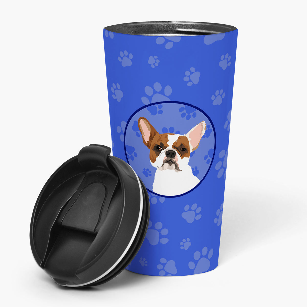 Buy this French Bulldog White #2  Stainless Steel 16 oz  Tumbler