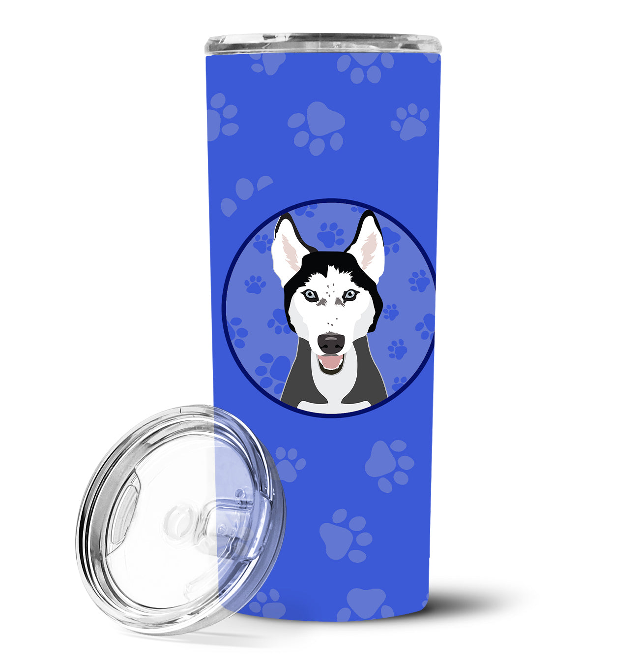 Siberian Husky Black and White #3  Stainless Steel 20 oz Skinny Tumbler - the-store.com