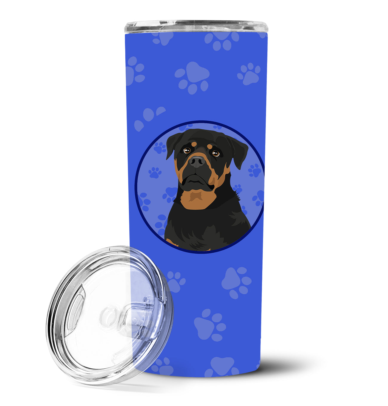 Rottweiler Black and Mahogany  Stainless Steel 20 oz Skinny Tumbler - the-store.com