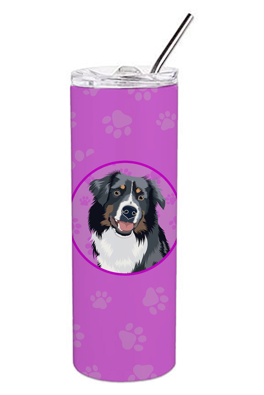 Buy this Australian Shepherd Black Tricolor #1  Stainless Steel 20 oz Skinny Tumbler