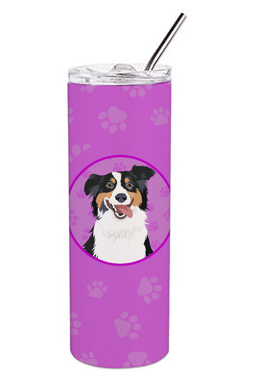 Buy this Australian Shepherd Black Tricolor #2 Stainless Steel 20 oz Skinny Tumbler