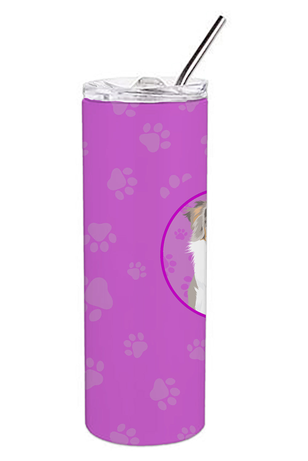 Buy this Australian Shepherd Red Merle Tricolor #1 Stainless Steel 20 oz Skinny Tumbler