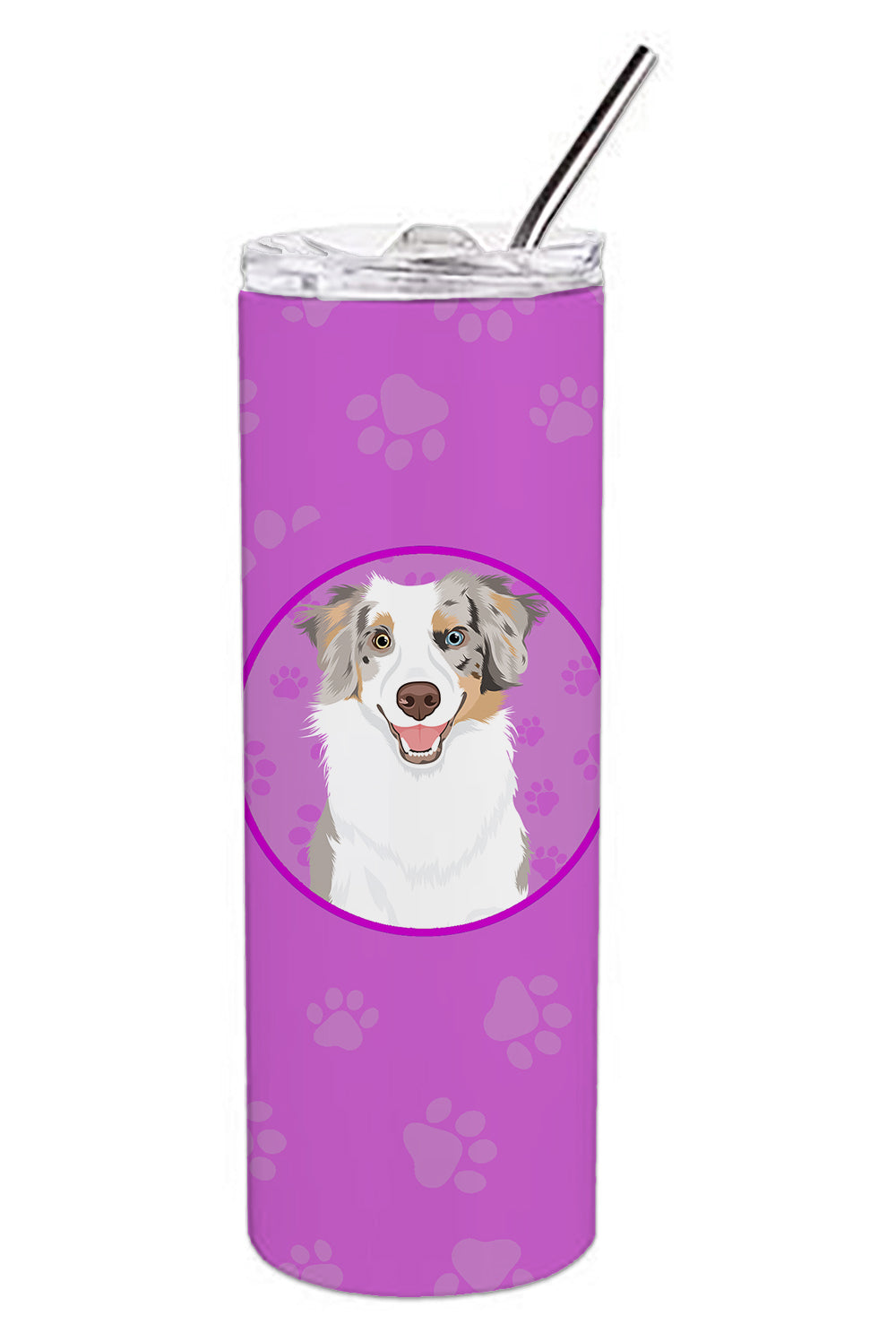 Buy this Australian Shepherd Red Merle Tricolor #1 Stainless Steel 20 oz Skinny Tumbler