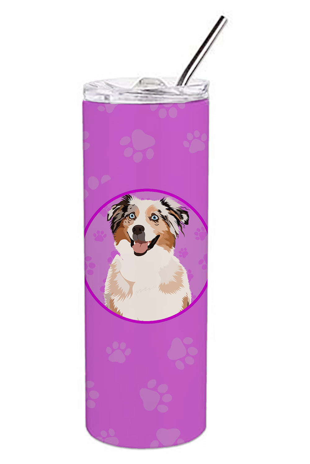 Buy this Australian Shepherd Red Merle Tricolor #2 Stainless Steel 20 oz Skinny Tumbler