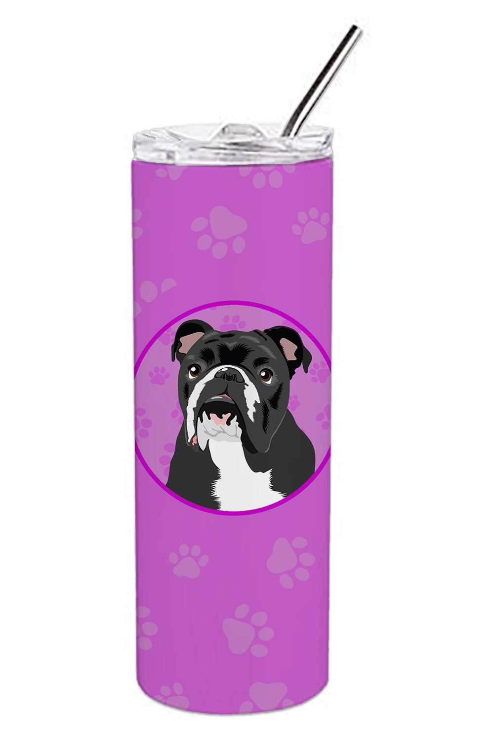 Buy this English Bulldog Black and White Stainless Steel 20 oz Skinny Tumbler