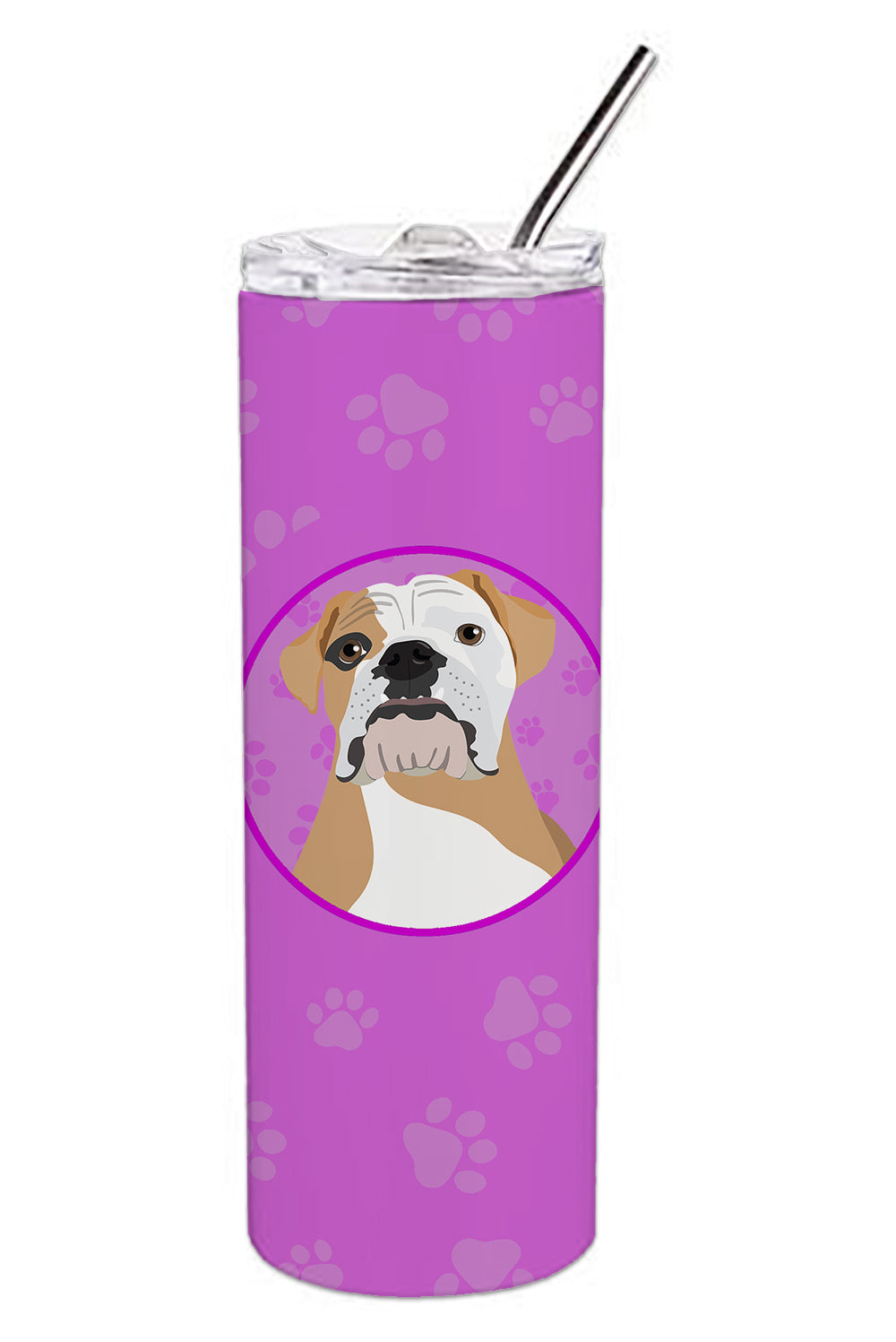 Buy this English Bulldog Fawn and White Stainless Steel 20 oz Skinny Tumbler