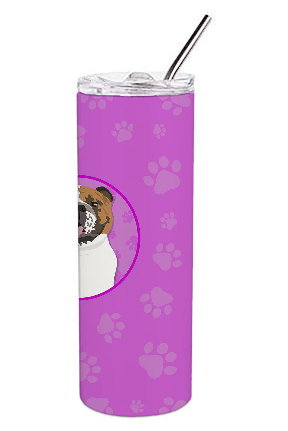 English Bulldog Tricolor #1 Stainless Steel 20 oz Skinny Tumbler - the-store.com