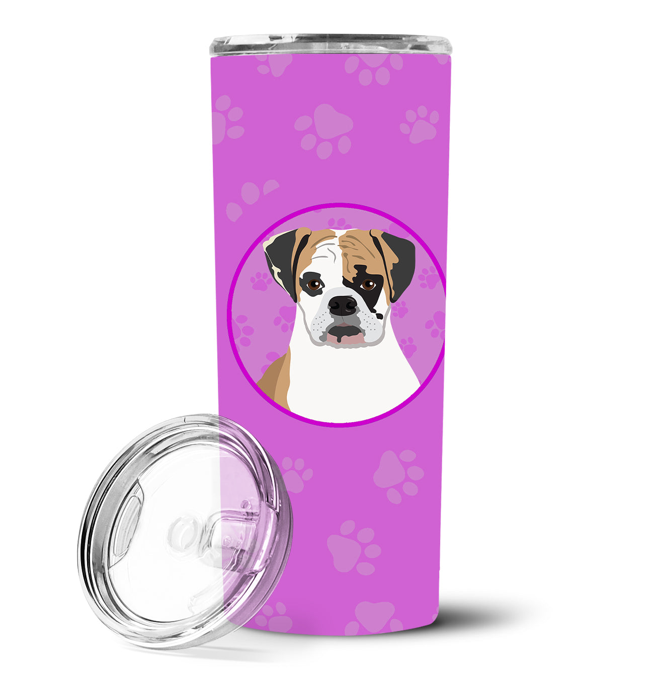 English Bulldog Tricolor #2 Stainless Steel 20 oz Skinny Tumbler - the-store.com