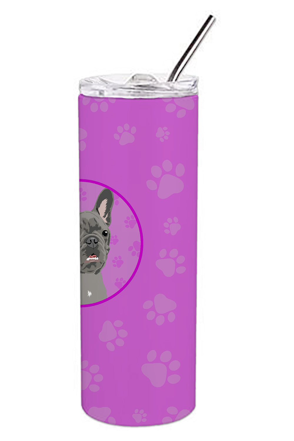 French Bulldog Blue Stainless Steel 20 oz Skinny Tumbler - the-store.com