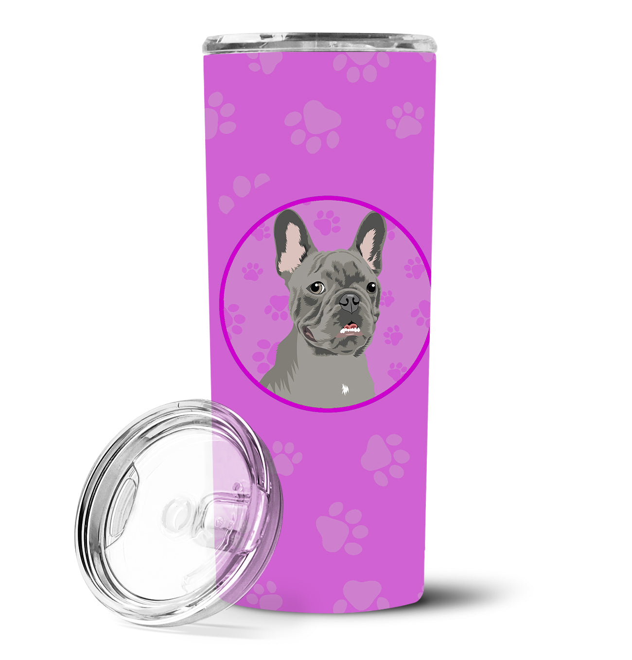 French Bulldog Blue Stainless Steel 20 oz Skinny Tumbler - the-store.com