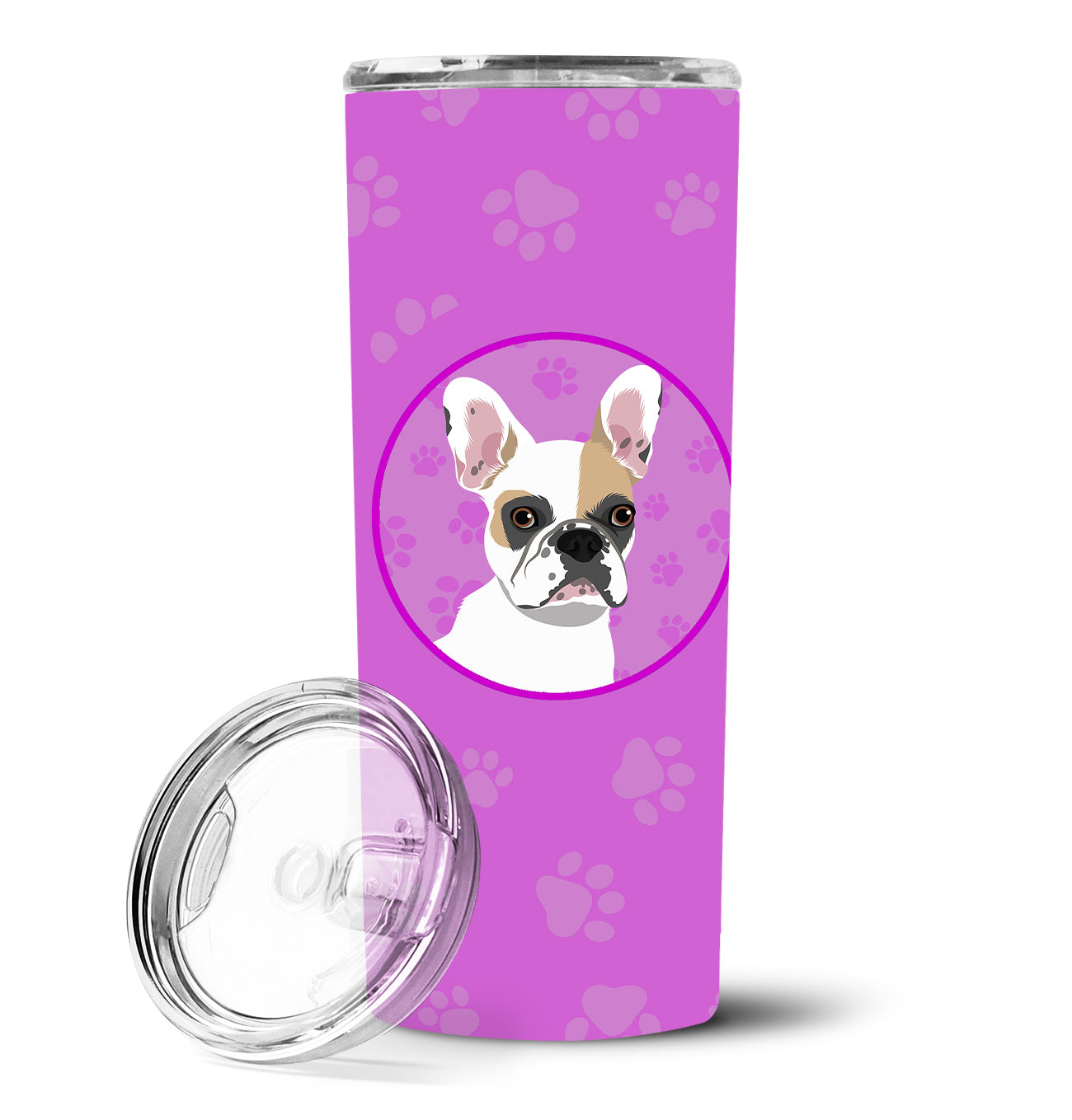 French Bulldog White #1 Stainless Steel 20 oz Skinny Tumbler - the-store.com