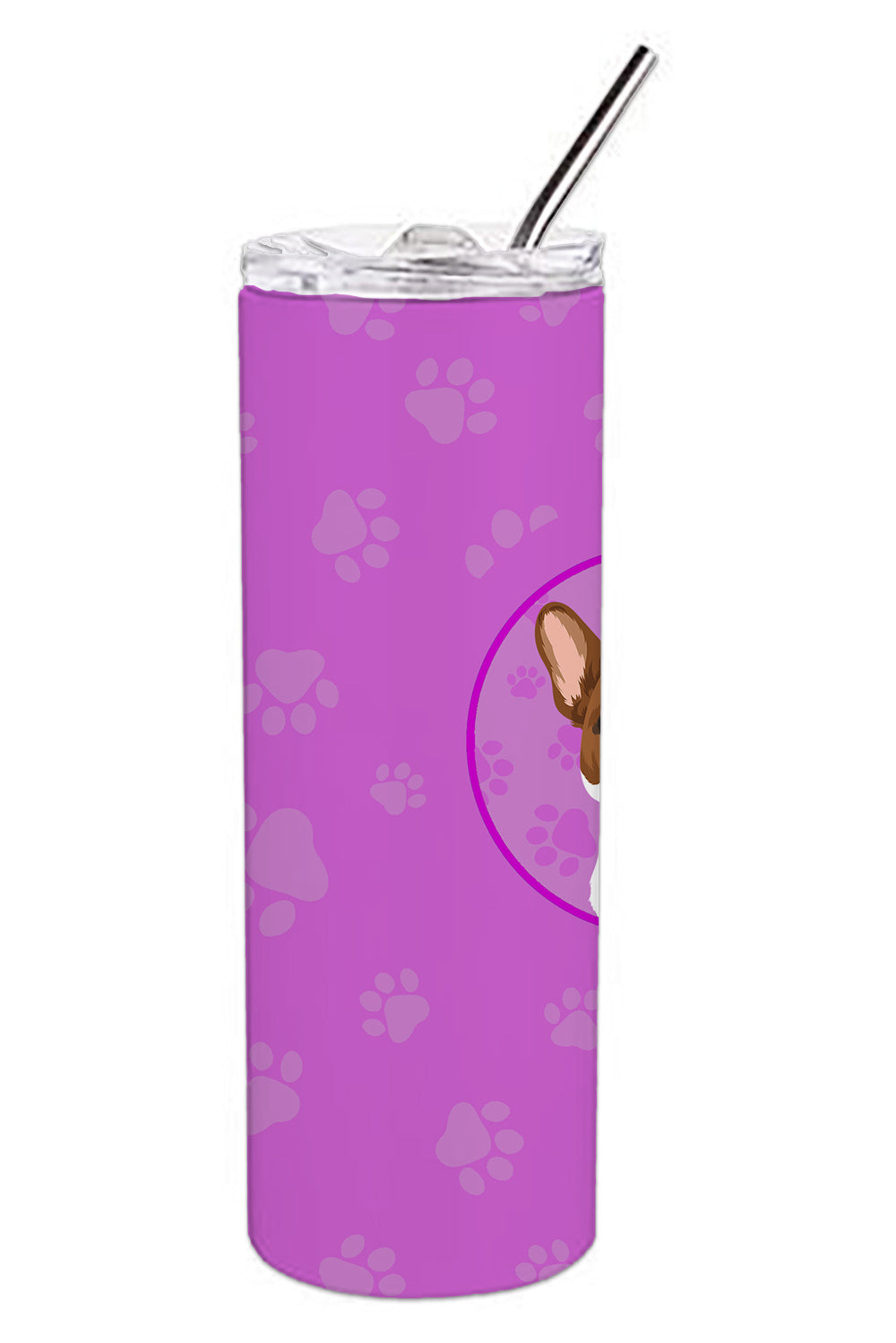 Buy this French Bulldog White #2 Stainless Steel 20 oz Skinny Tumbler