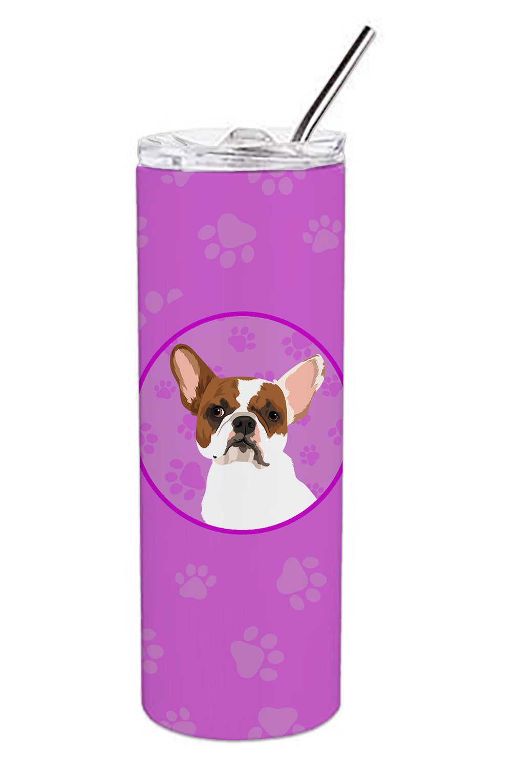 Buy this French Bulldog White #2 Stainless Steel 20 oz Skinny Tumbler