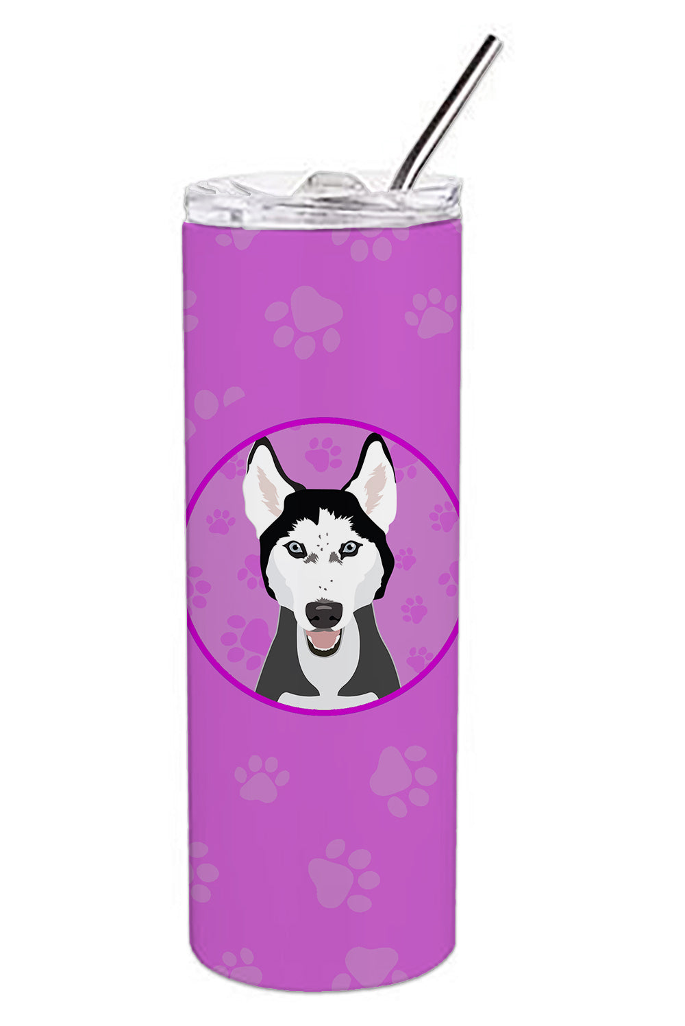 Buy this Siberian Husky Black and White #3 Stainless Steel 20 oz Skinny Tumbler