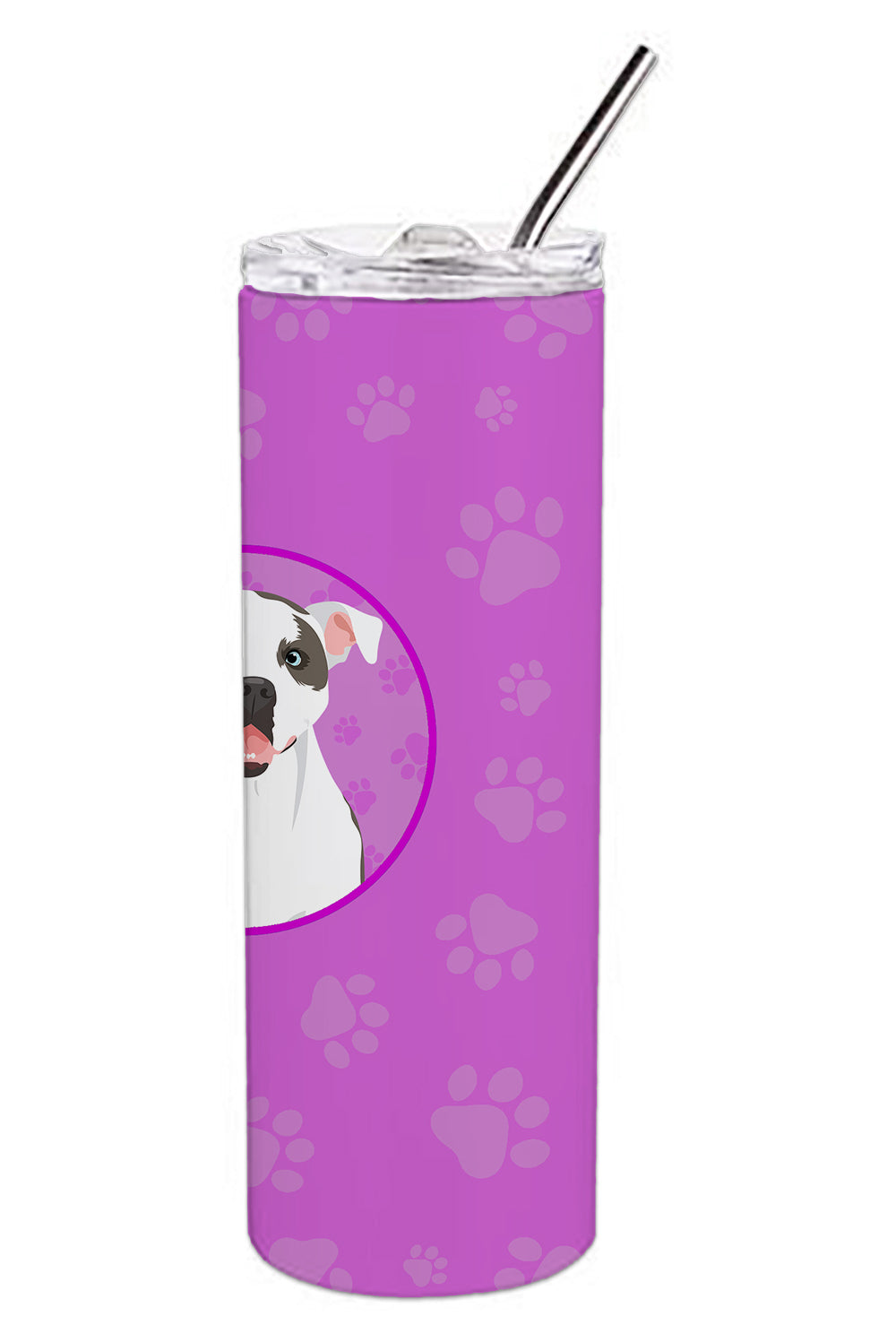 Pit Bull White #3 Stainless Steel 20 oz Skinny Tumbler - the-store.com