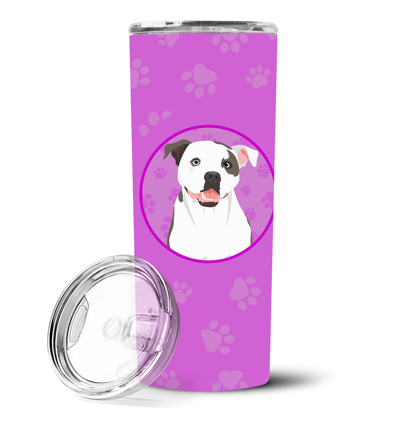 Pit Bull White #3 Stainless Steel 20 oz Skinny Tumbler - the-store.com