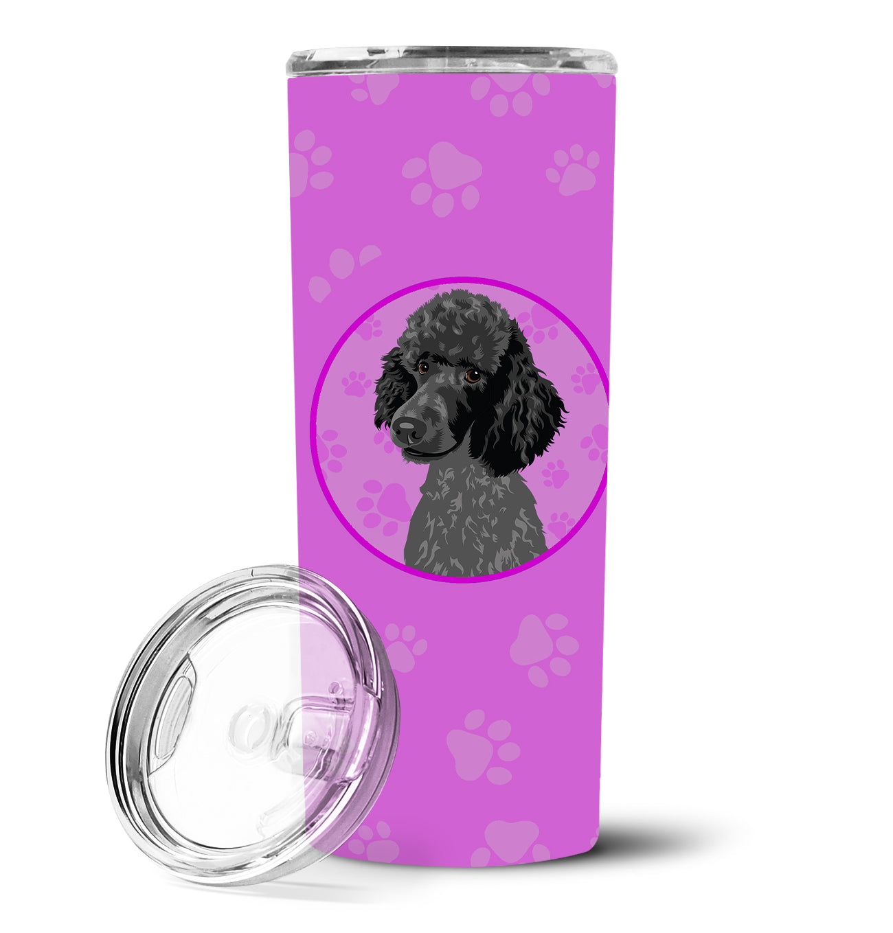 Poodle Standard Black Stainless Steel 20 oz Skinny Tumbler - the-store.com