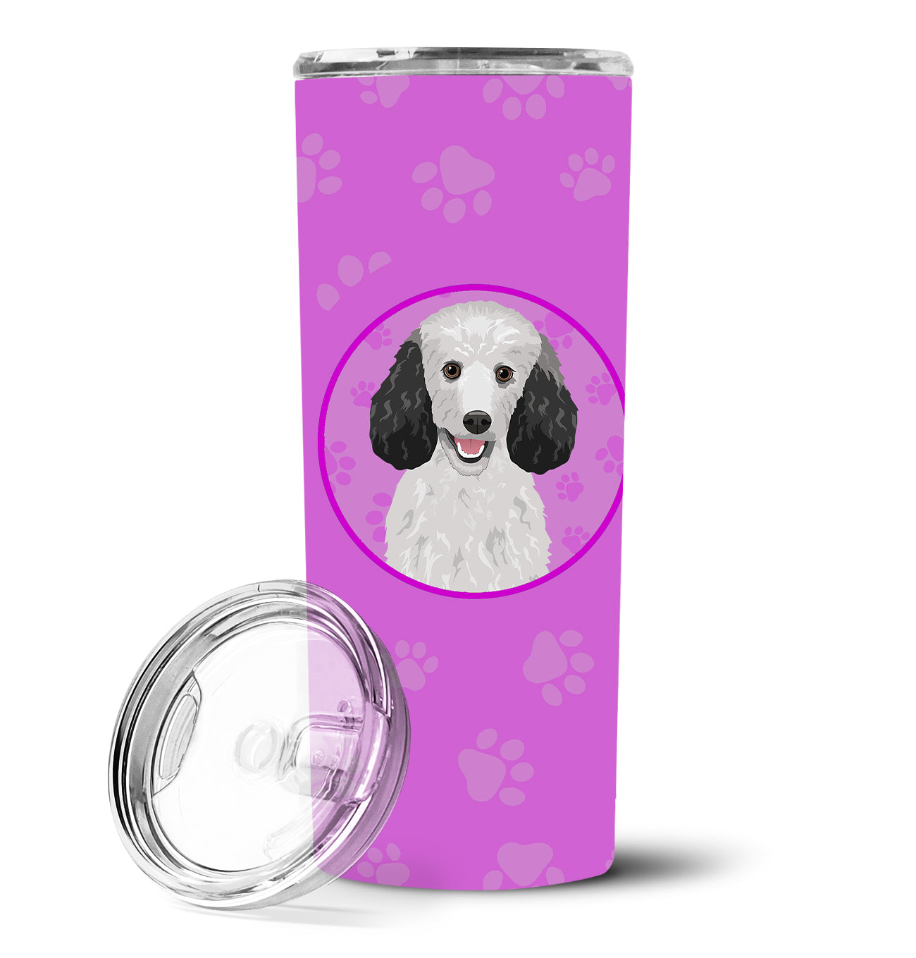 Poodle Standard Silver Stainless Steel 20 oz Skinny Tumbler - the-store.com