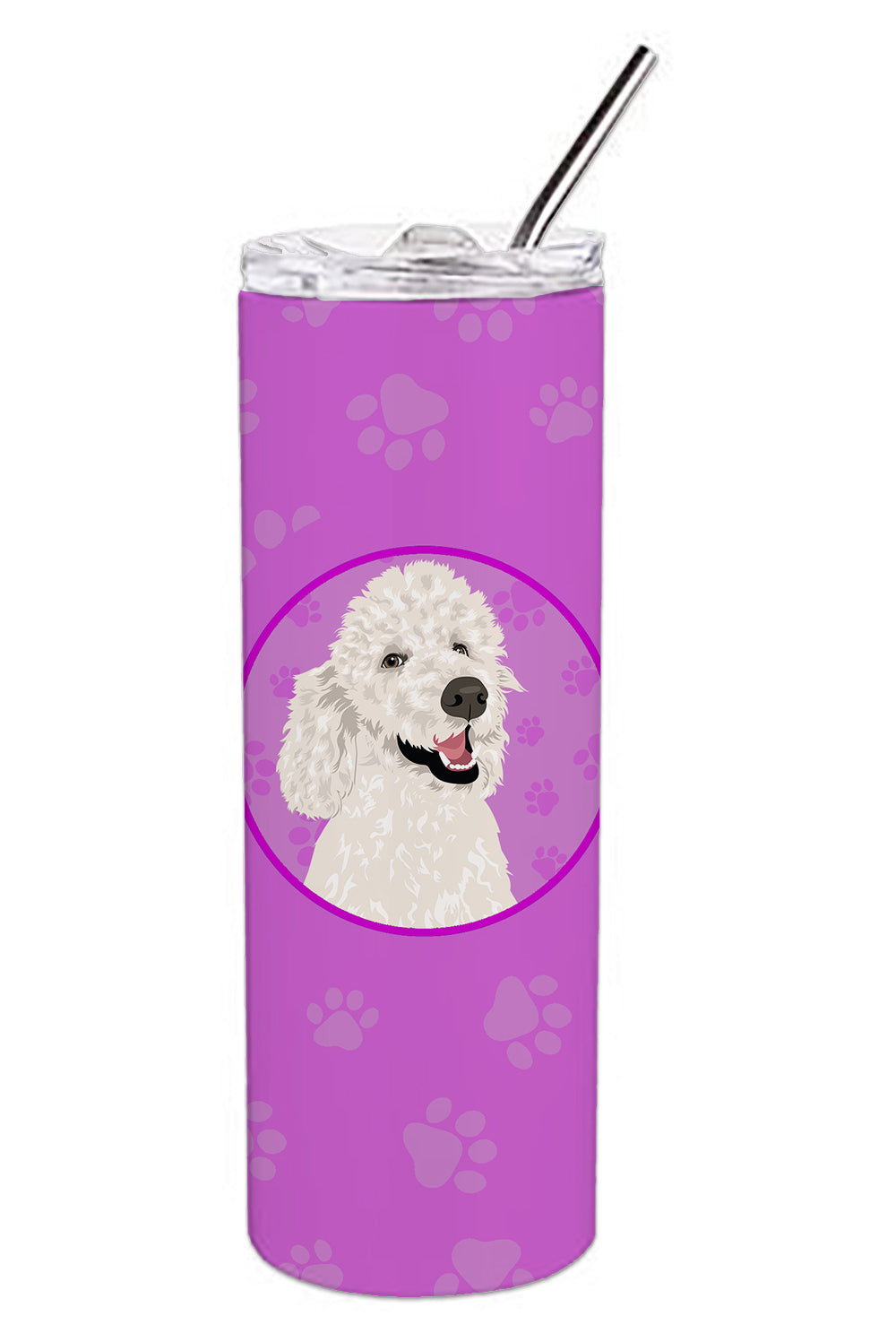 Buy this Poodle Standard White Stainless Steel 20 oz Skinny Tumbler