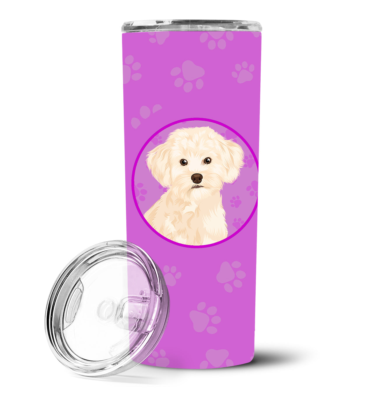 Poodle Toy Cream Stainless Steel 20 oz Skinny Tumbler - the-store.com