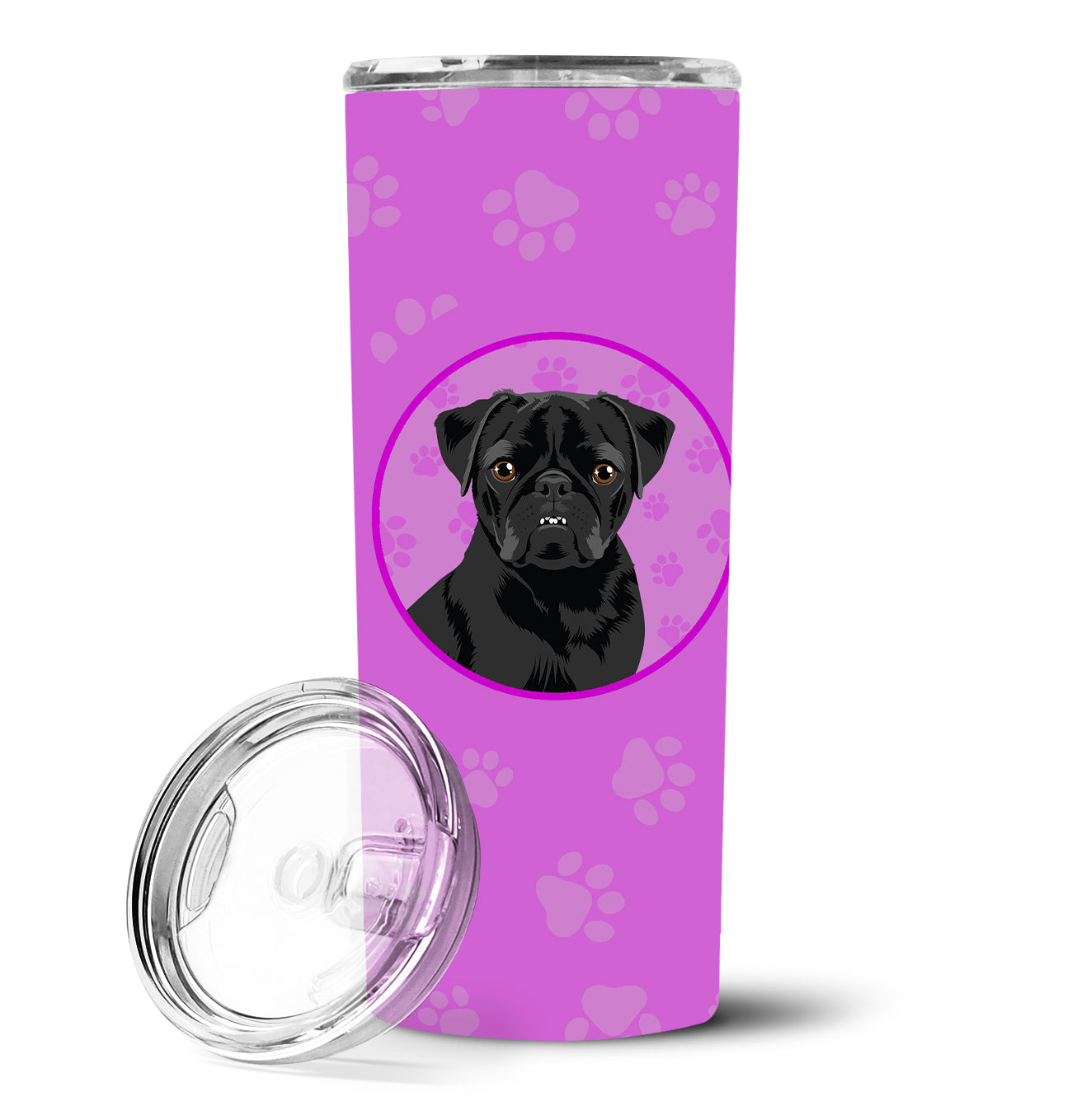 Pug Black #2 Stainless Steel 20 oz Skinny Tumbler - the-store.com