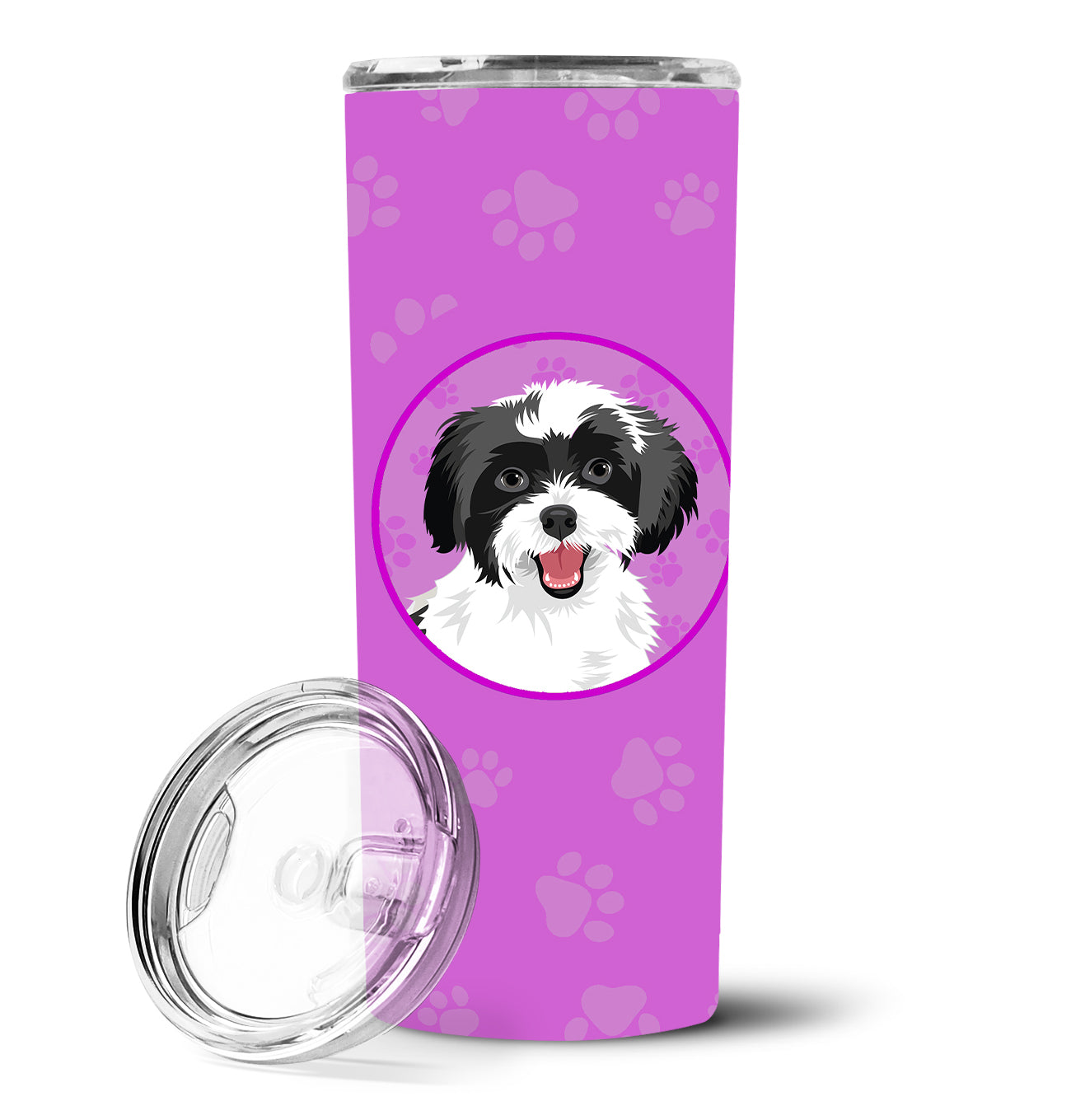 Shih-Tzu Black and White #3 Stainless Steel 20 oz Skinny Tumbler - the-store.com