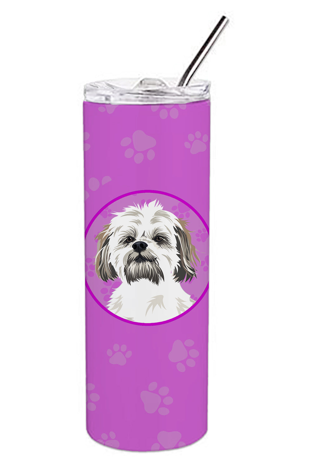Buy this Shih-Tzu Silver Gold and White #1 Stainless Steel 20 oz Skinny Tumbler