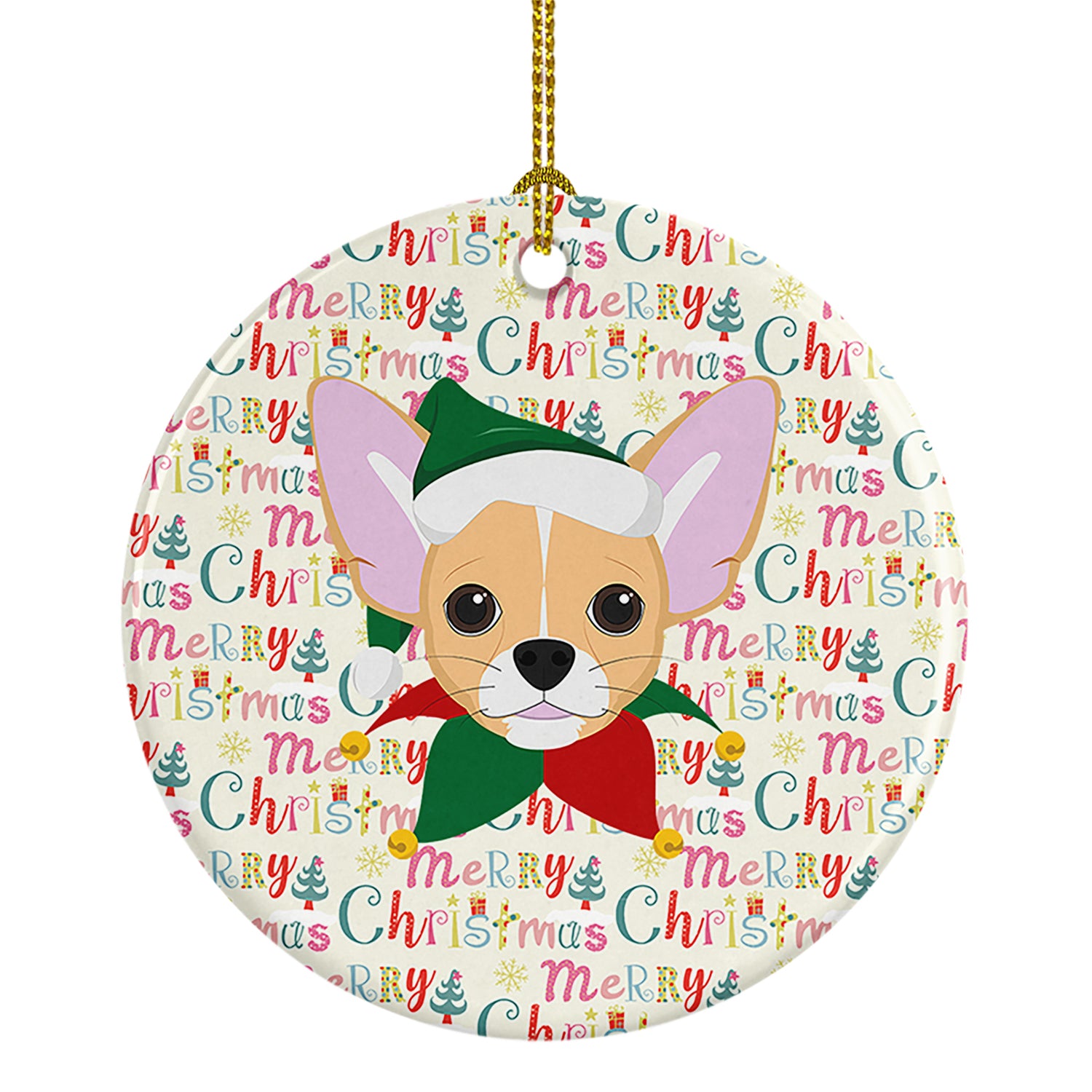 Buy this Chihuahua Merry Christmas Ceramic Ornament