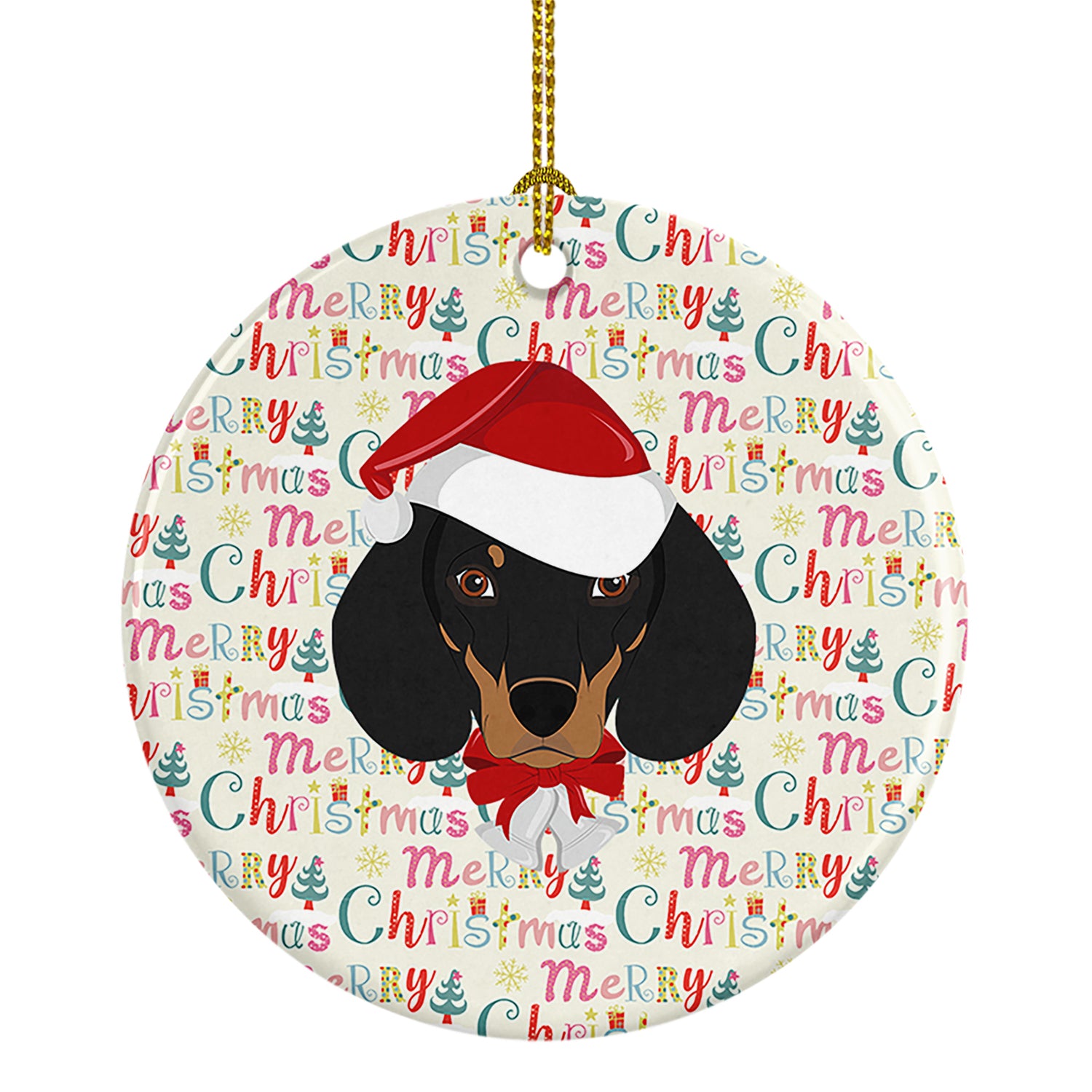 Buy this Dachshund Merry Christmas Ceramic Ornament