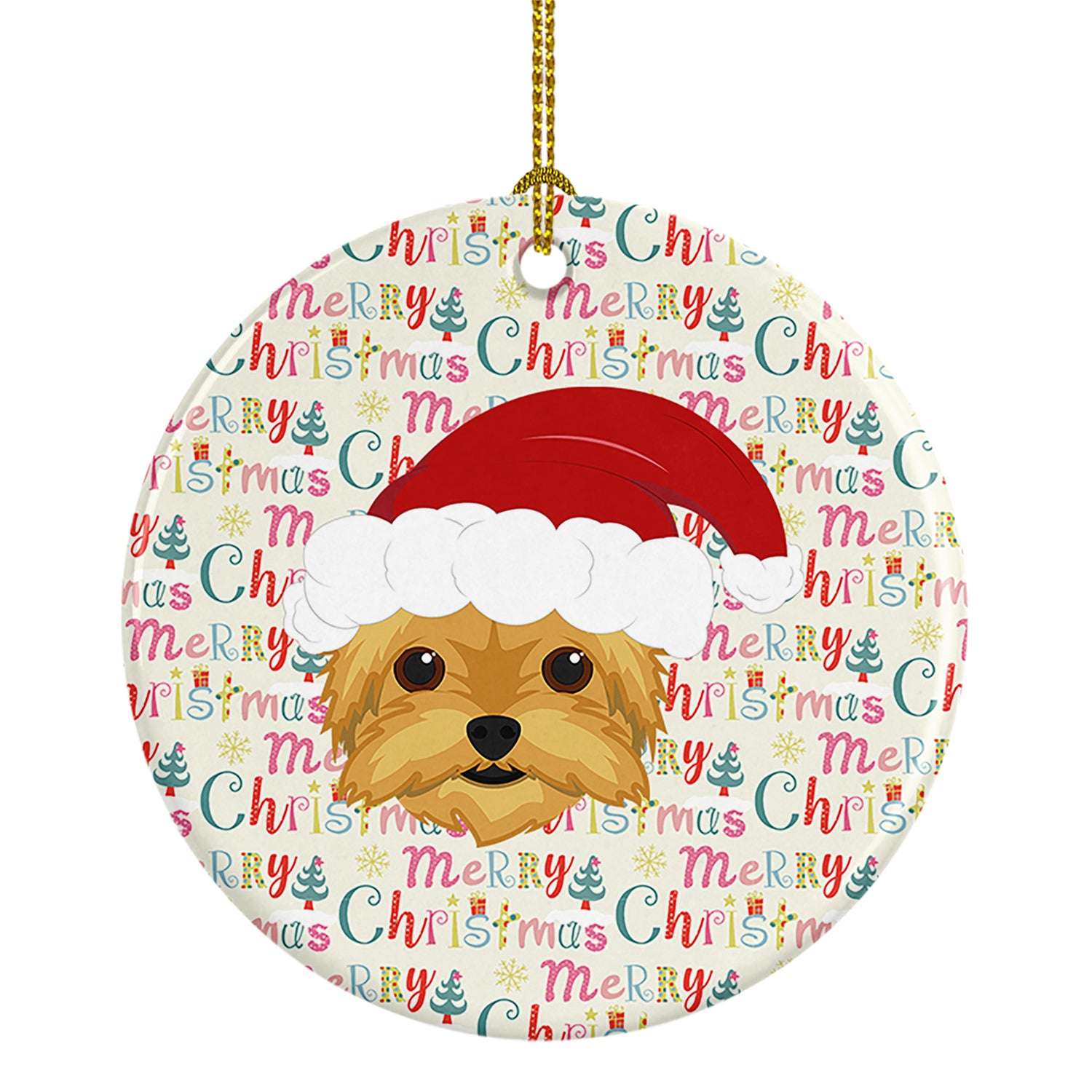 Buy this Yorkie Merry Christmas Ceramic Ornament