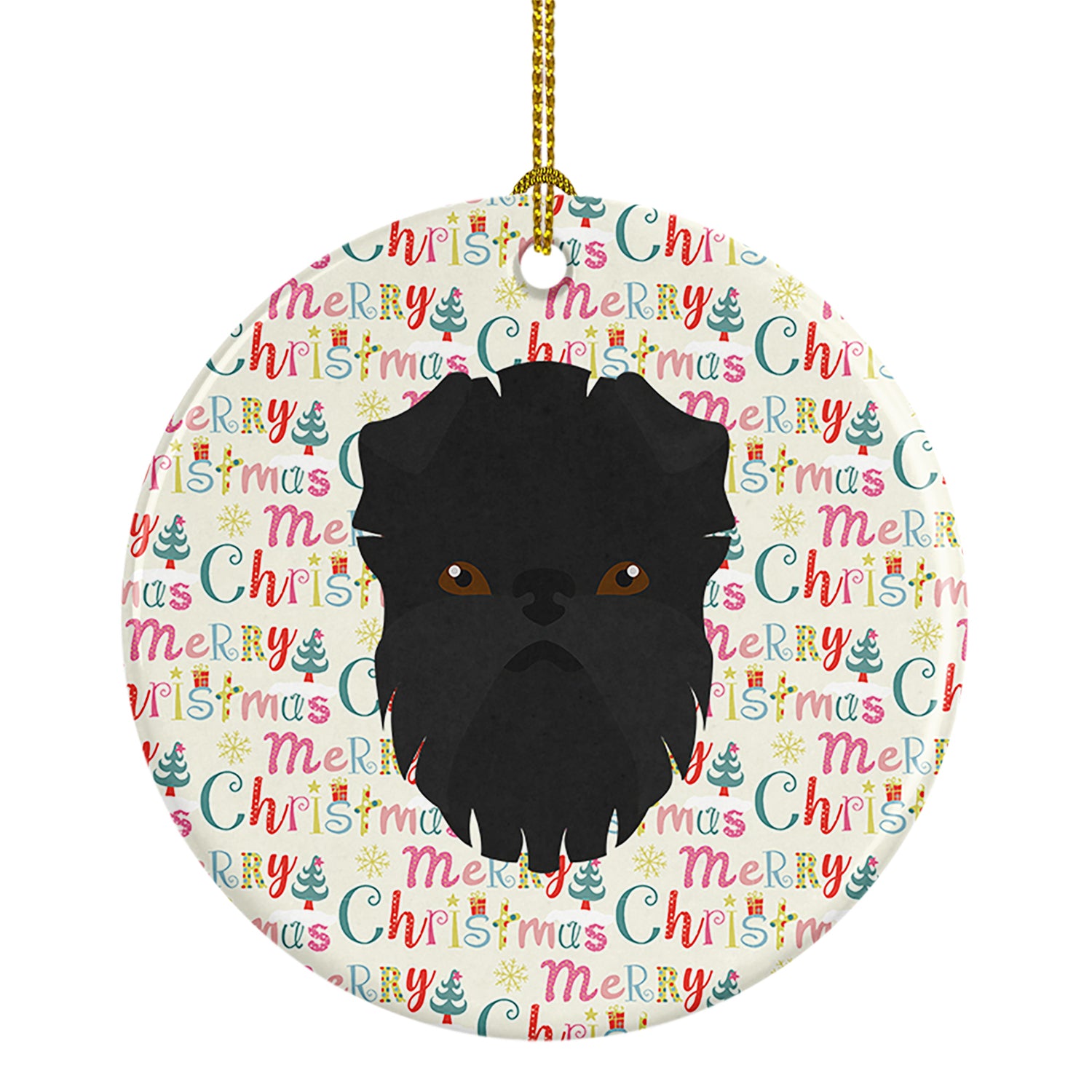 Buy this Affenpinscher Merry Christmas Ceramic Ornament