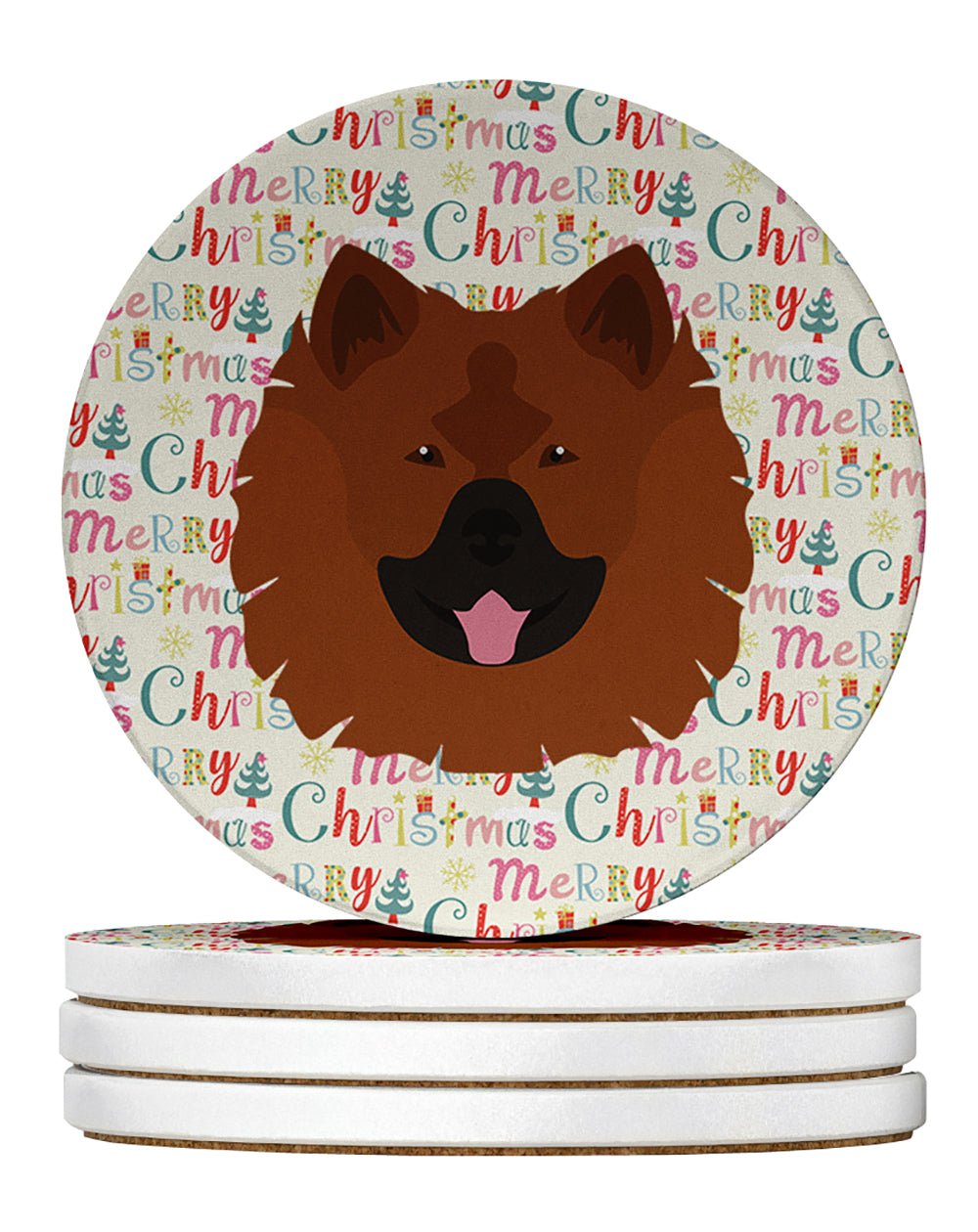 Buy this Eurasier Merry Christmas Large Sandstone Coasters Pack of 4