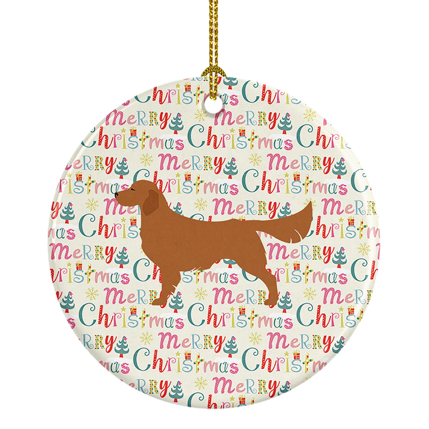 Buy this Golden Retriever Merry Christmas Ceramic Ornament