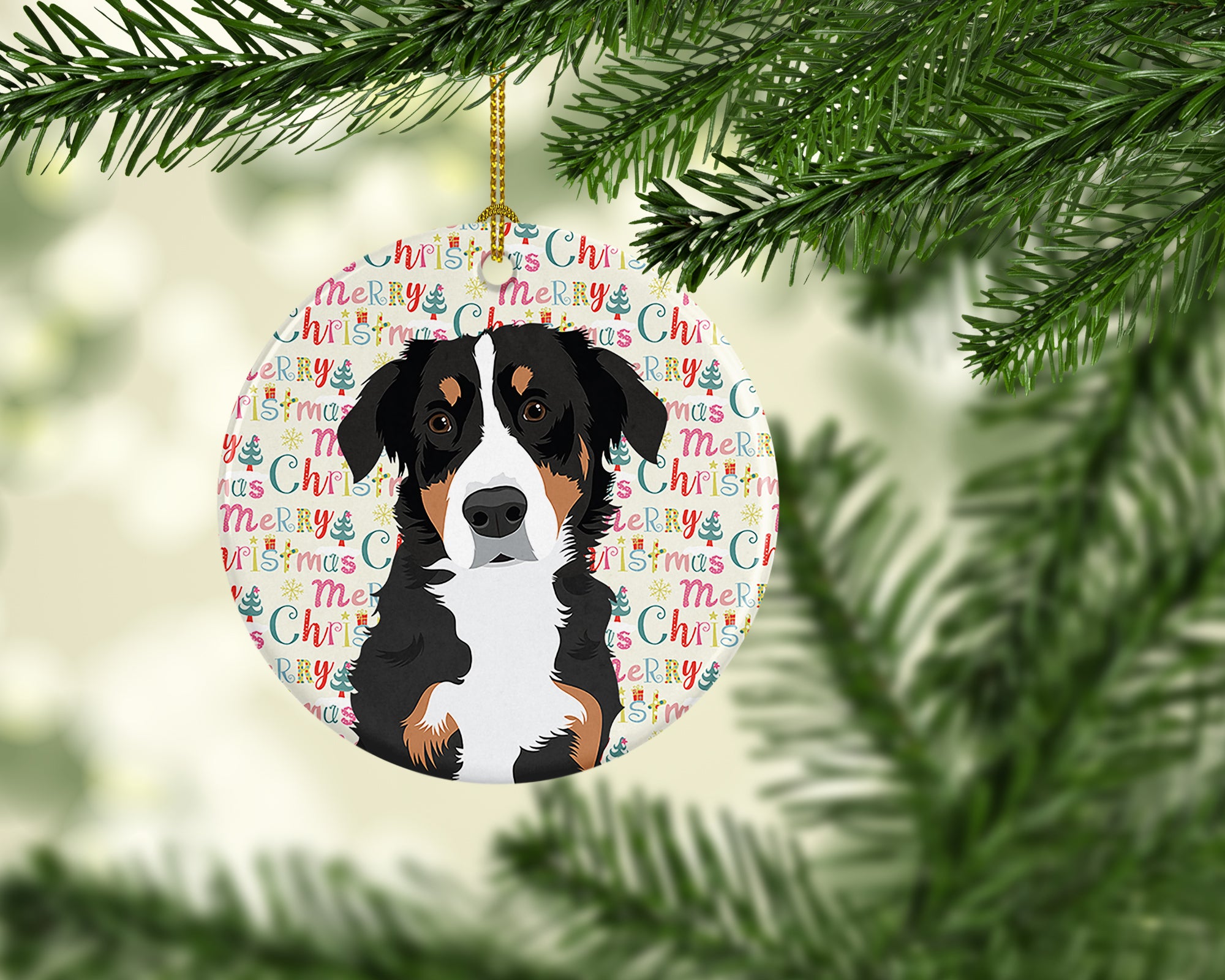 Bernese Mountain Dog Puppy #2 Christmas Ceramic Ornament - the-store.com