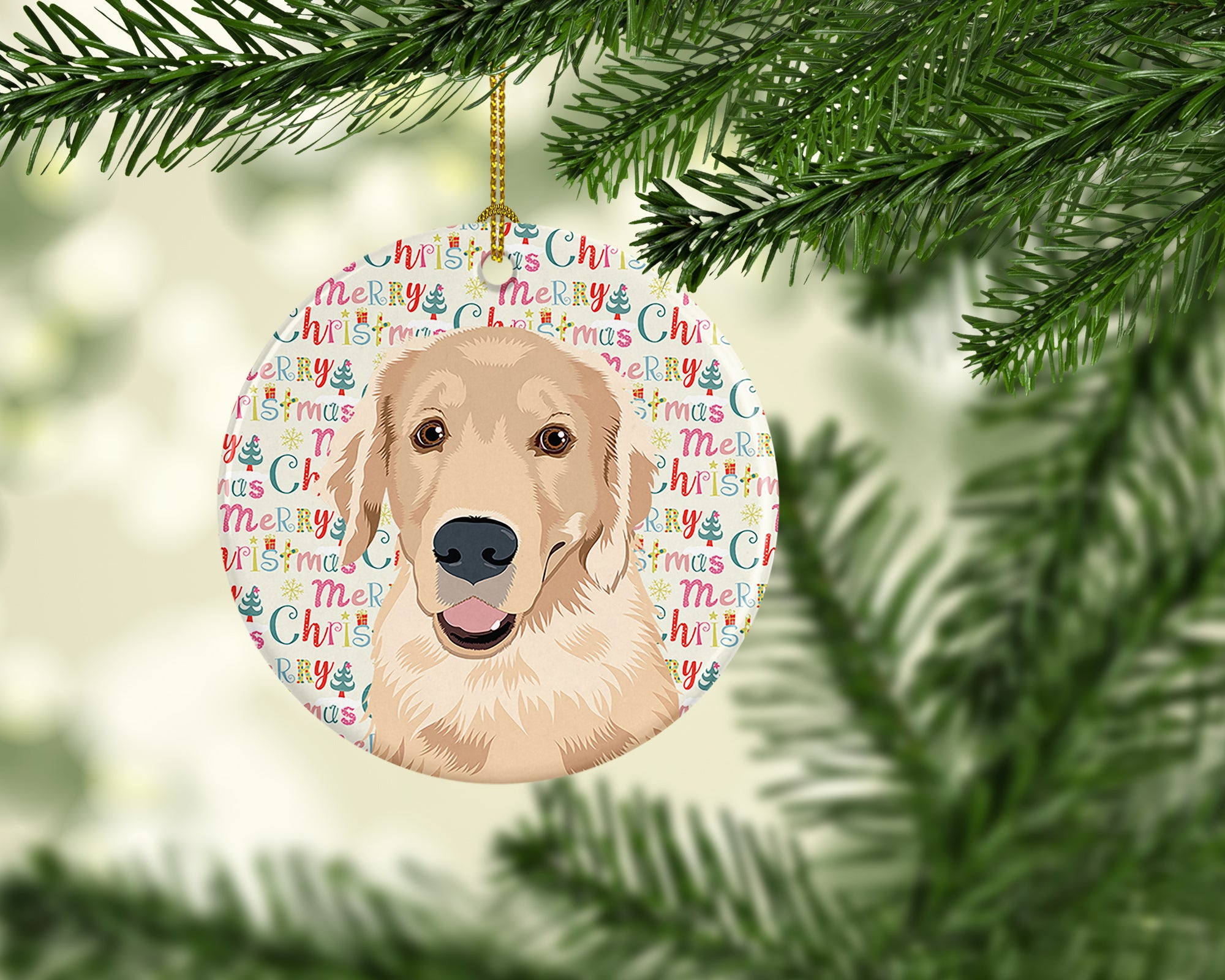 Golden Retriever Fawn #2 Christmas Ceramic Ornament - the-store.com