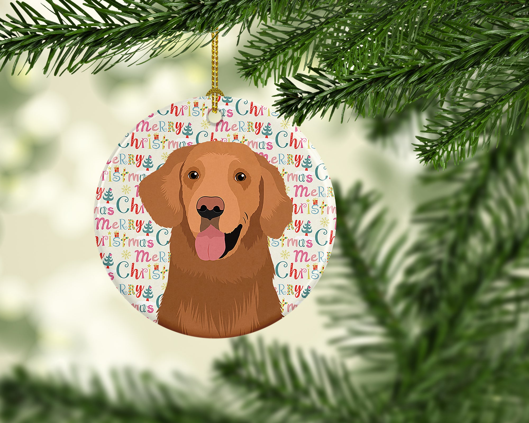 Buy this Golden Retriever Red #1 Christmas Ceramic Ornament