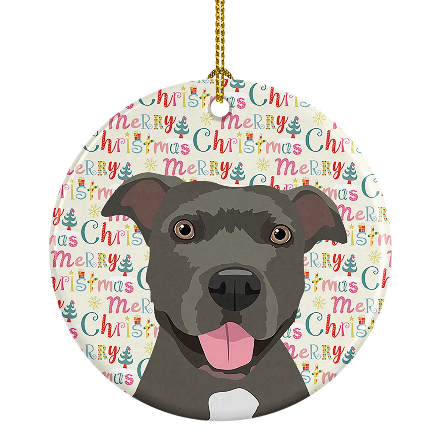 Buy this Pit Bull Blue #3 Christmas Ceramic Ornament