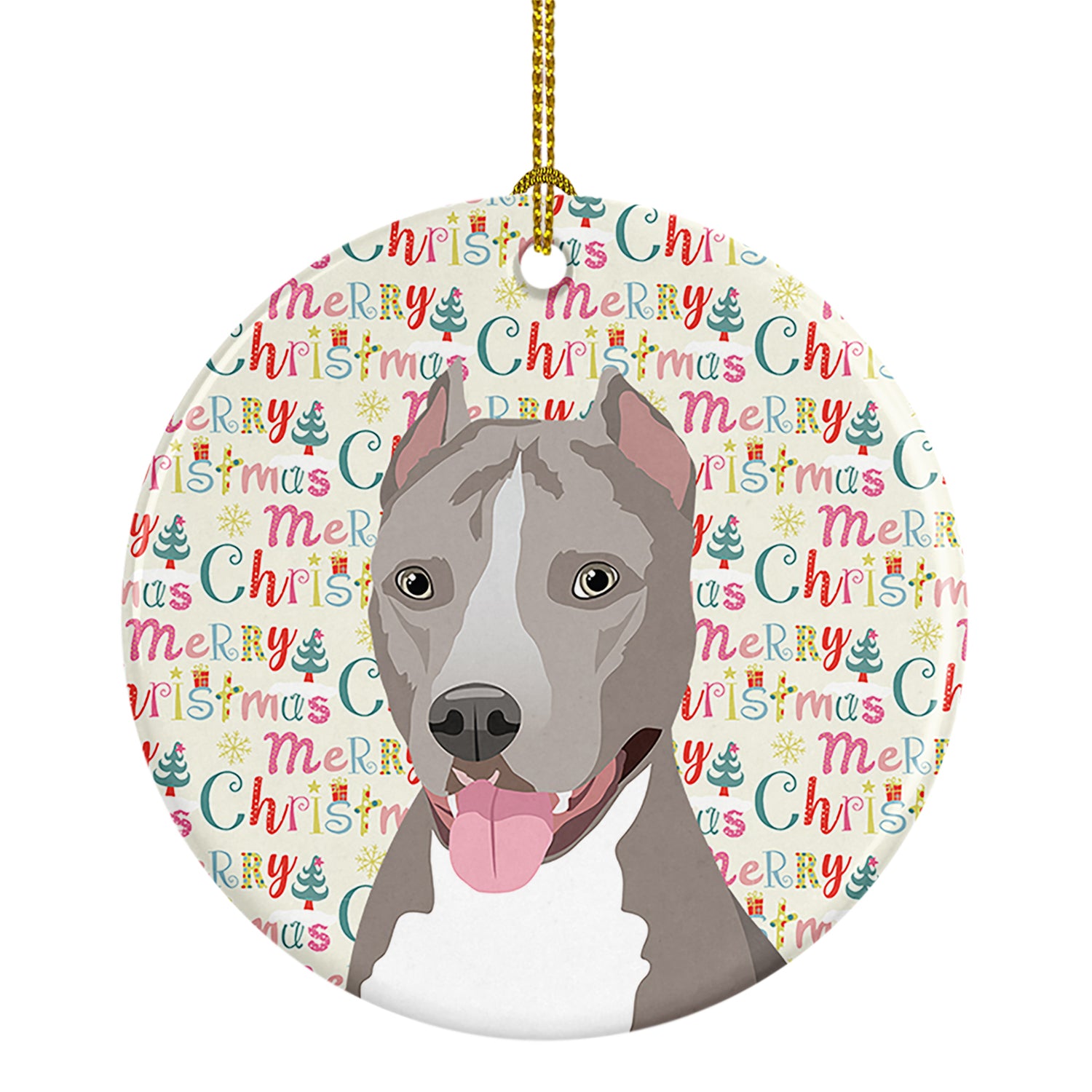 Buy this Pit Bull Blue #5 Christmas Ceramic Ornament