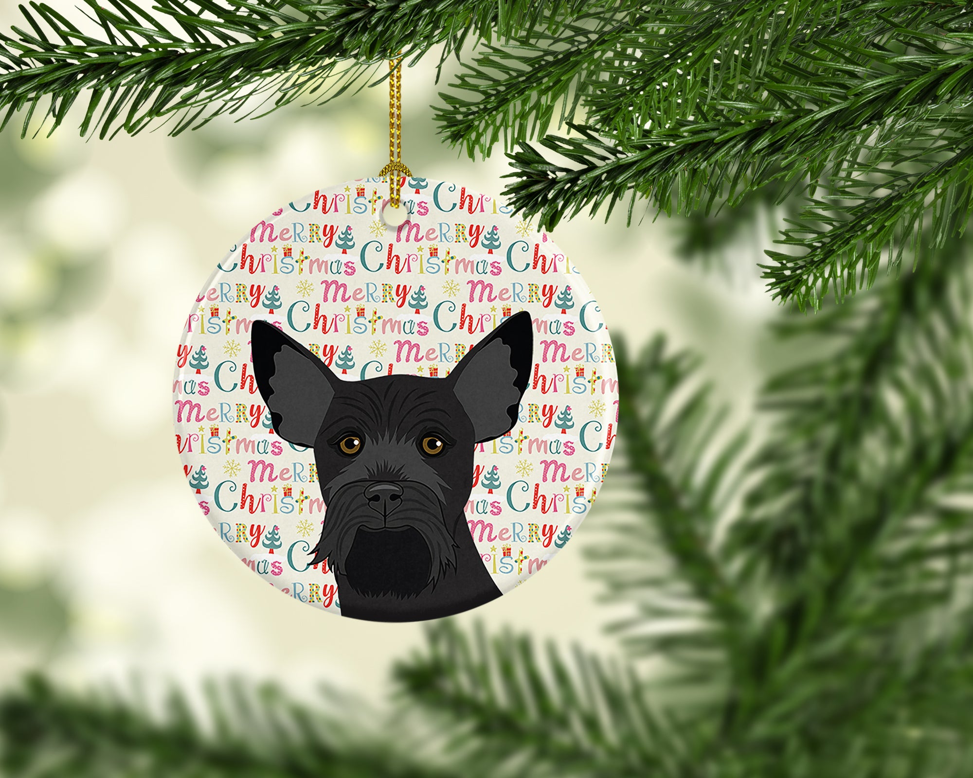 Schnauzer Black #2 Christmas Ceramic Ornament - the-store.com