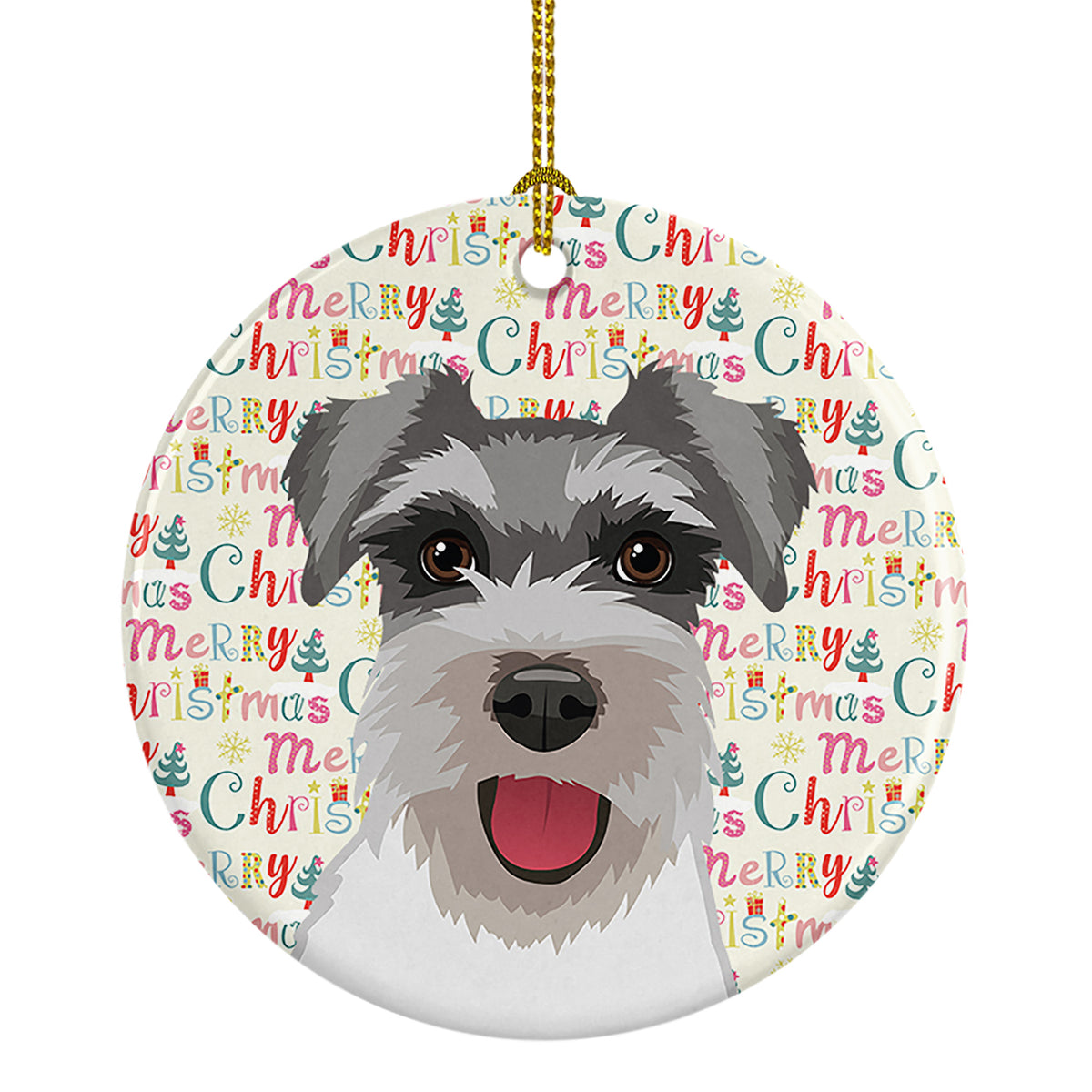 Buy this Schnauzer Salt and Pepper #3 Christmas Ceramic Ornament