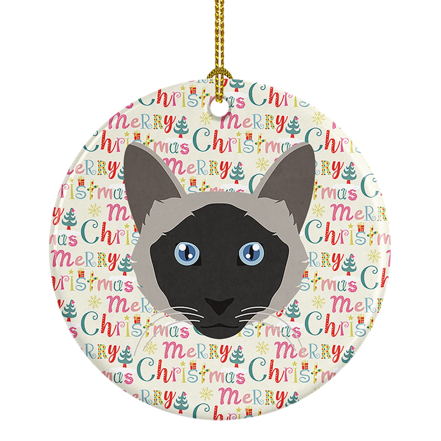 Buy this Balinese Cat Christmas Ceramic Ornament