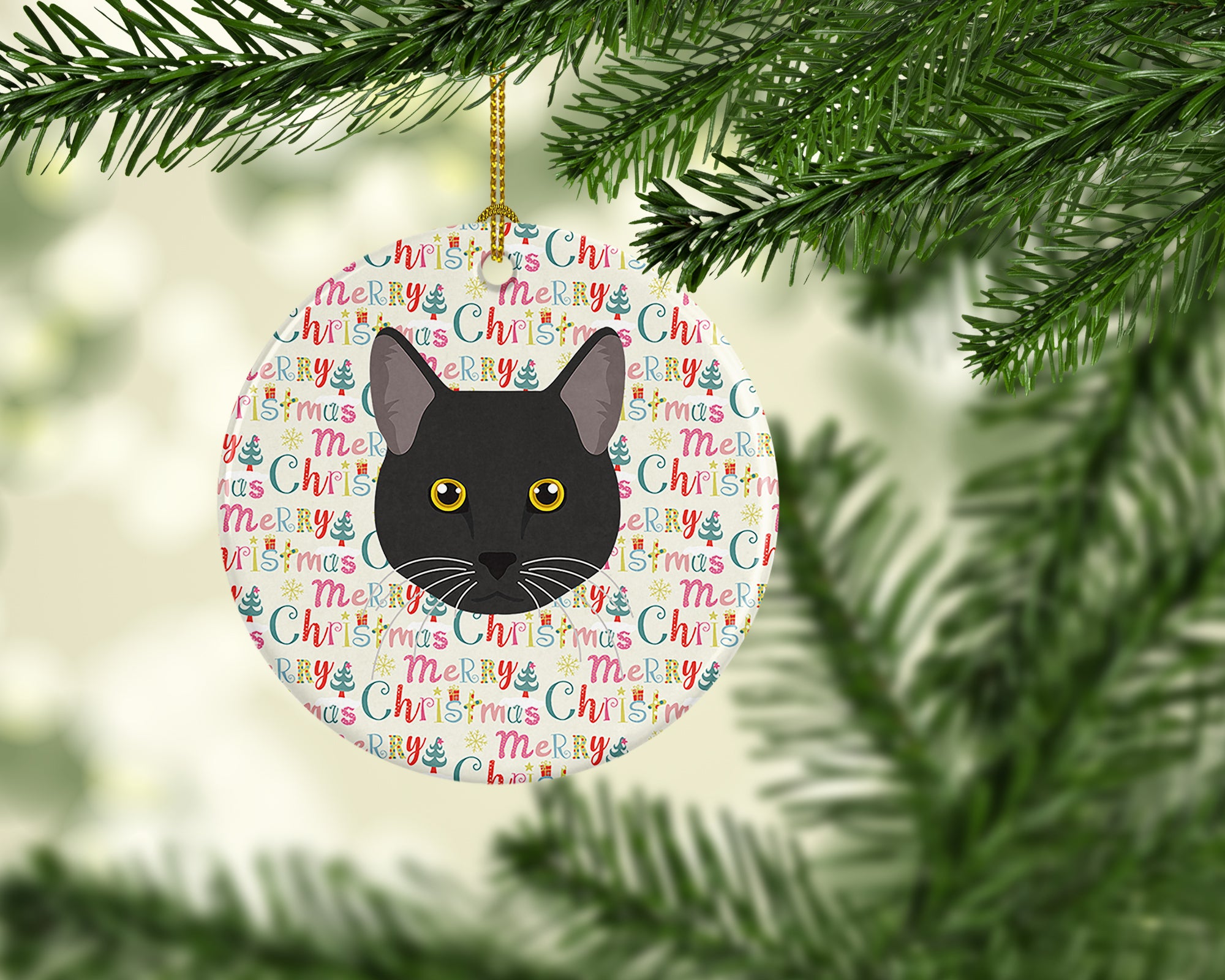 Bombay Cat Christmas Ceramic Ornament - the-store.com