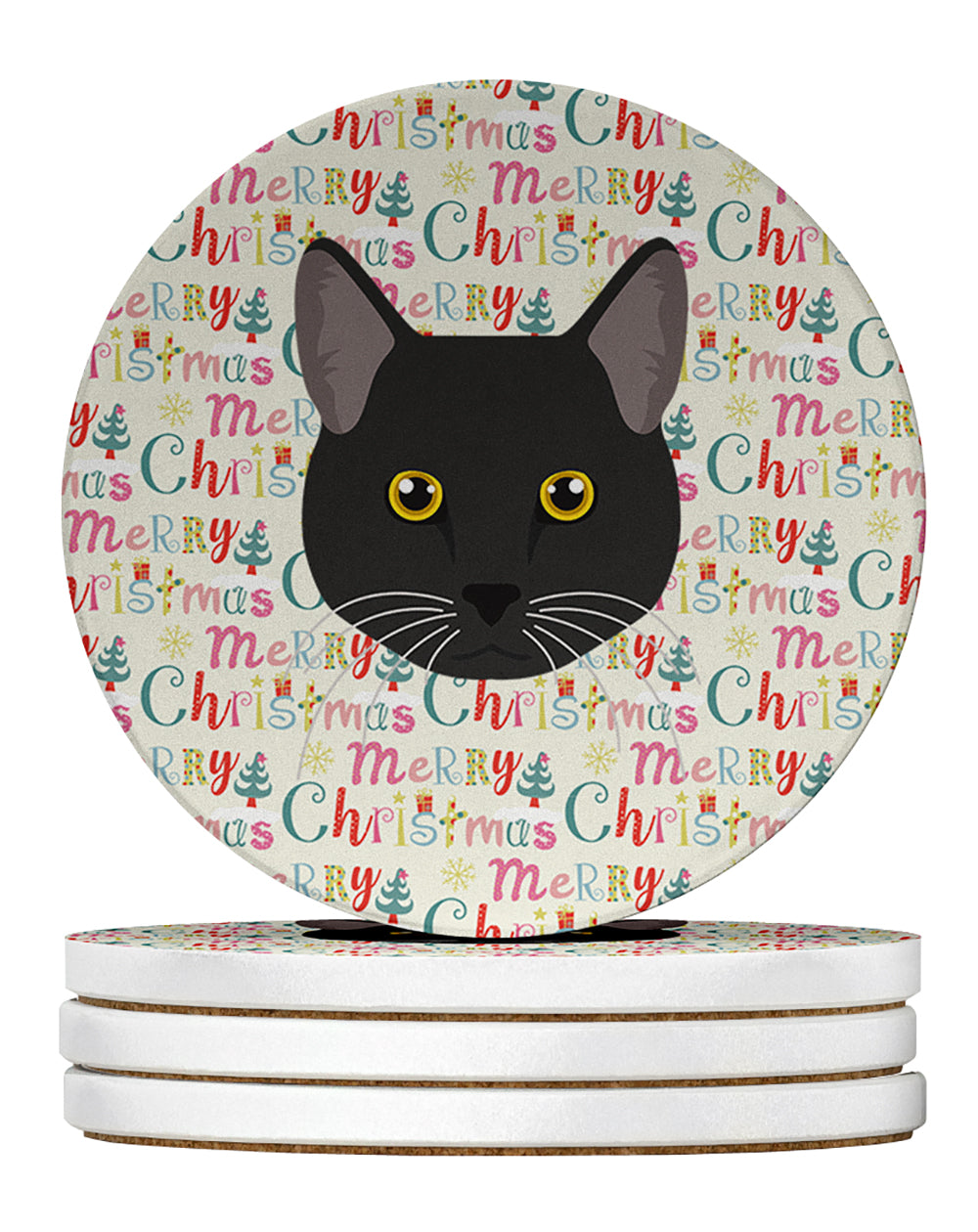 Buy this Bombay Cat Christmas Large Sandstone Coasters Pack of 4