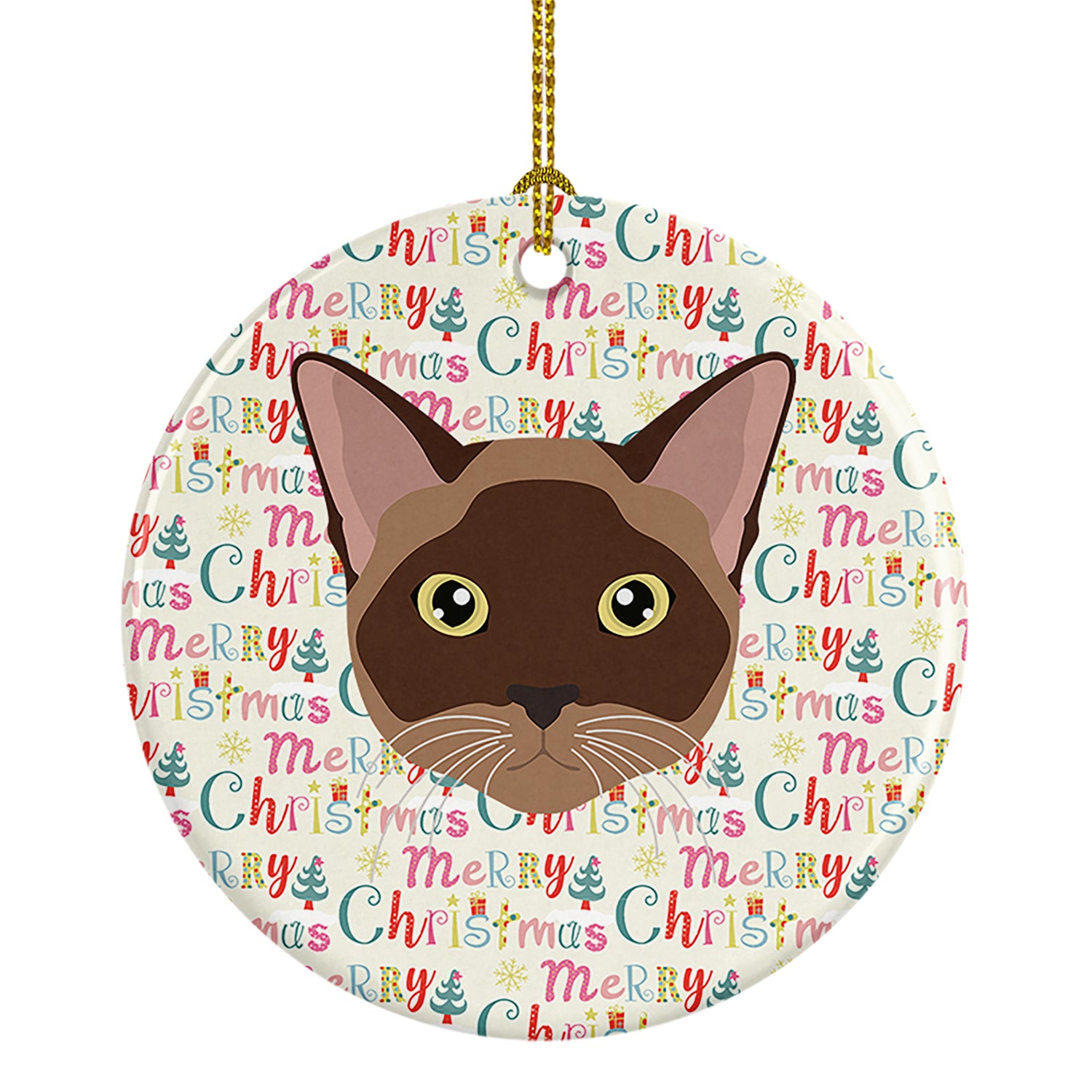 Buy this Burmese Cat Christmas Ceramic Ornament