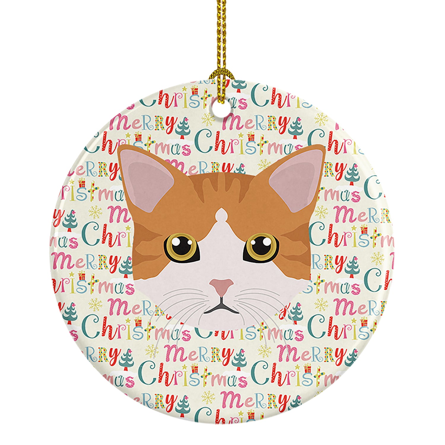 Buy this European Shorthair Cat Christmas Ceramic Ornament