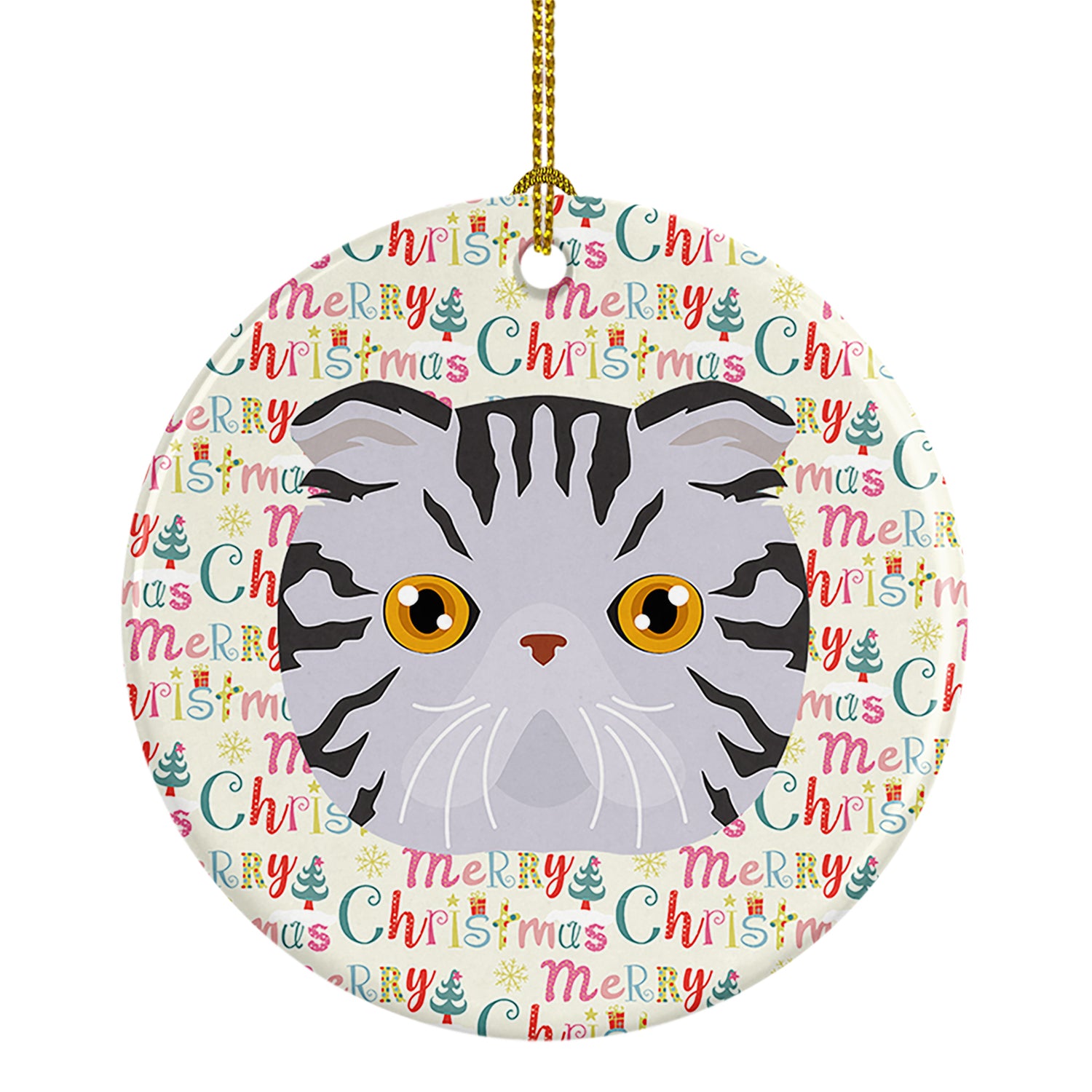 Buy this Foldex Exotic Fold Cat Christmas Ceramic Ornament