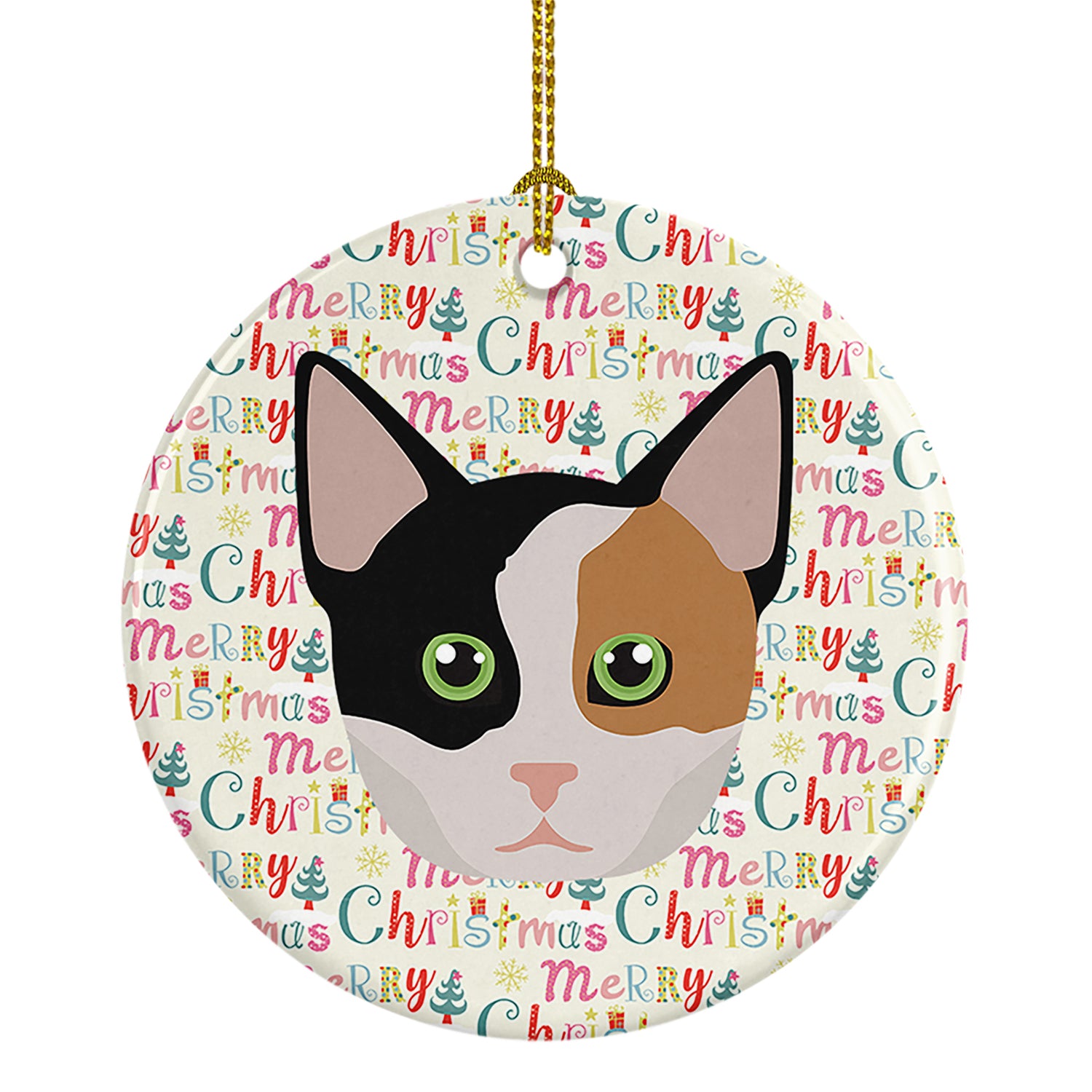 Buy this Munchkin Cat Christmas Ceramic Ornament