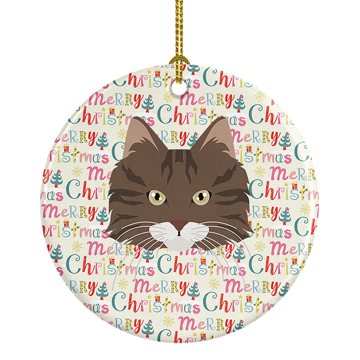 Buy this Norwegian Forest Cat Christmas Ceramic Ornament